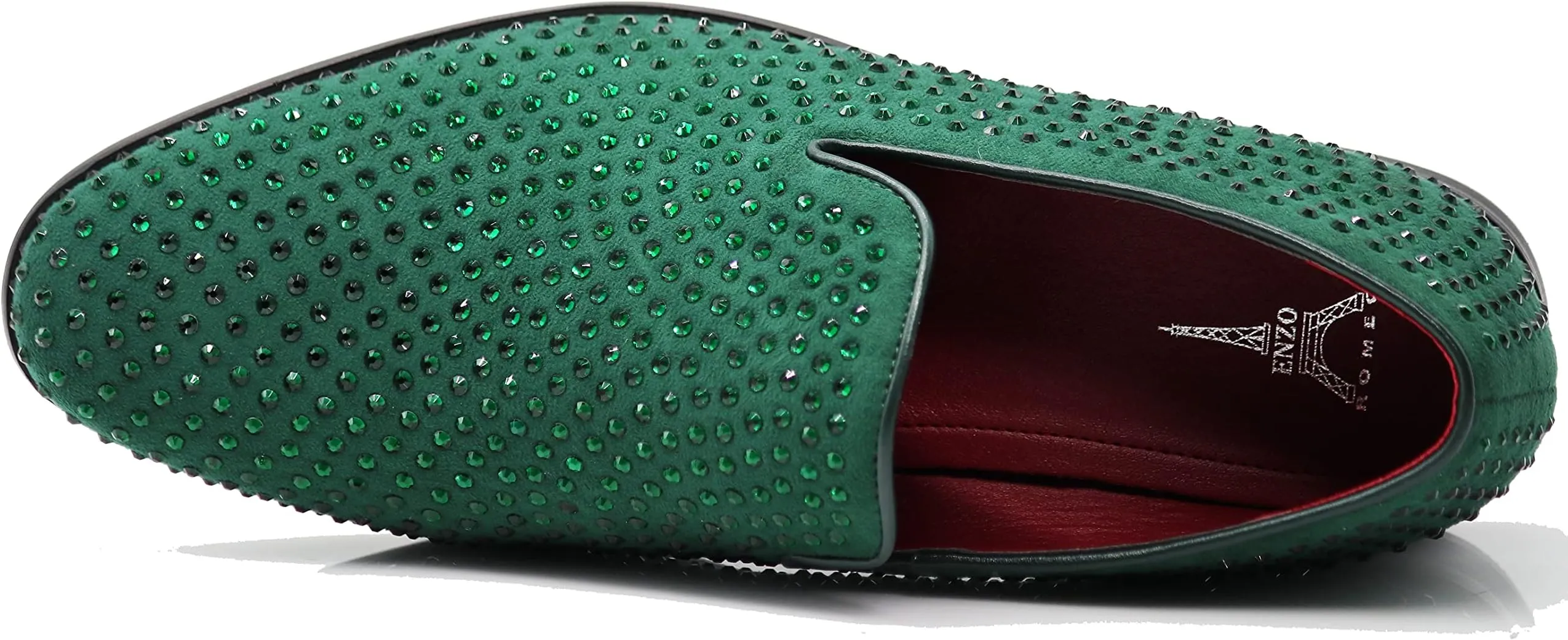 Men's White Velvet Rhinestone Studded Designer Shoes