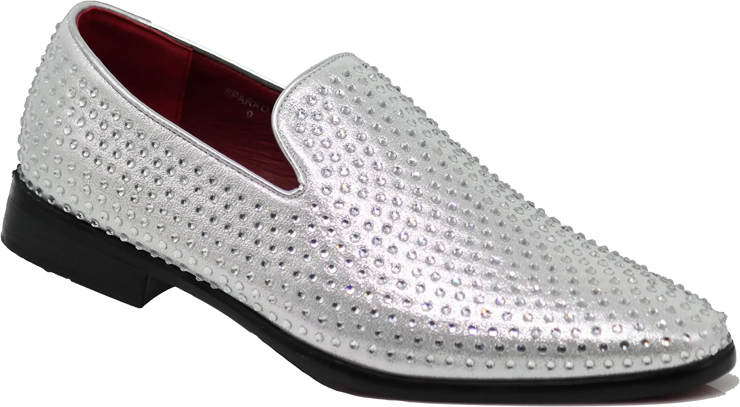 Men's White Velvet Rhinestone Studded Designer Shoes