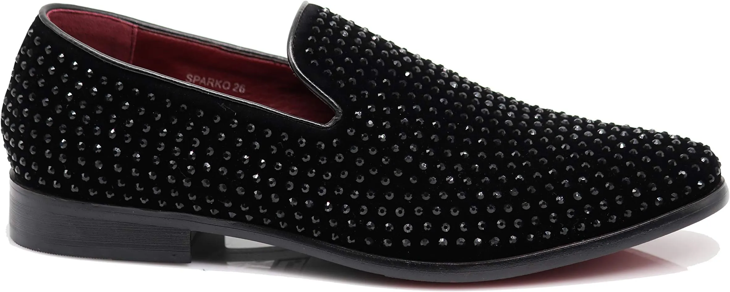 Men's White Velvet Rhinestone Studded Designer Shoes