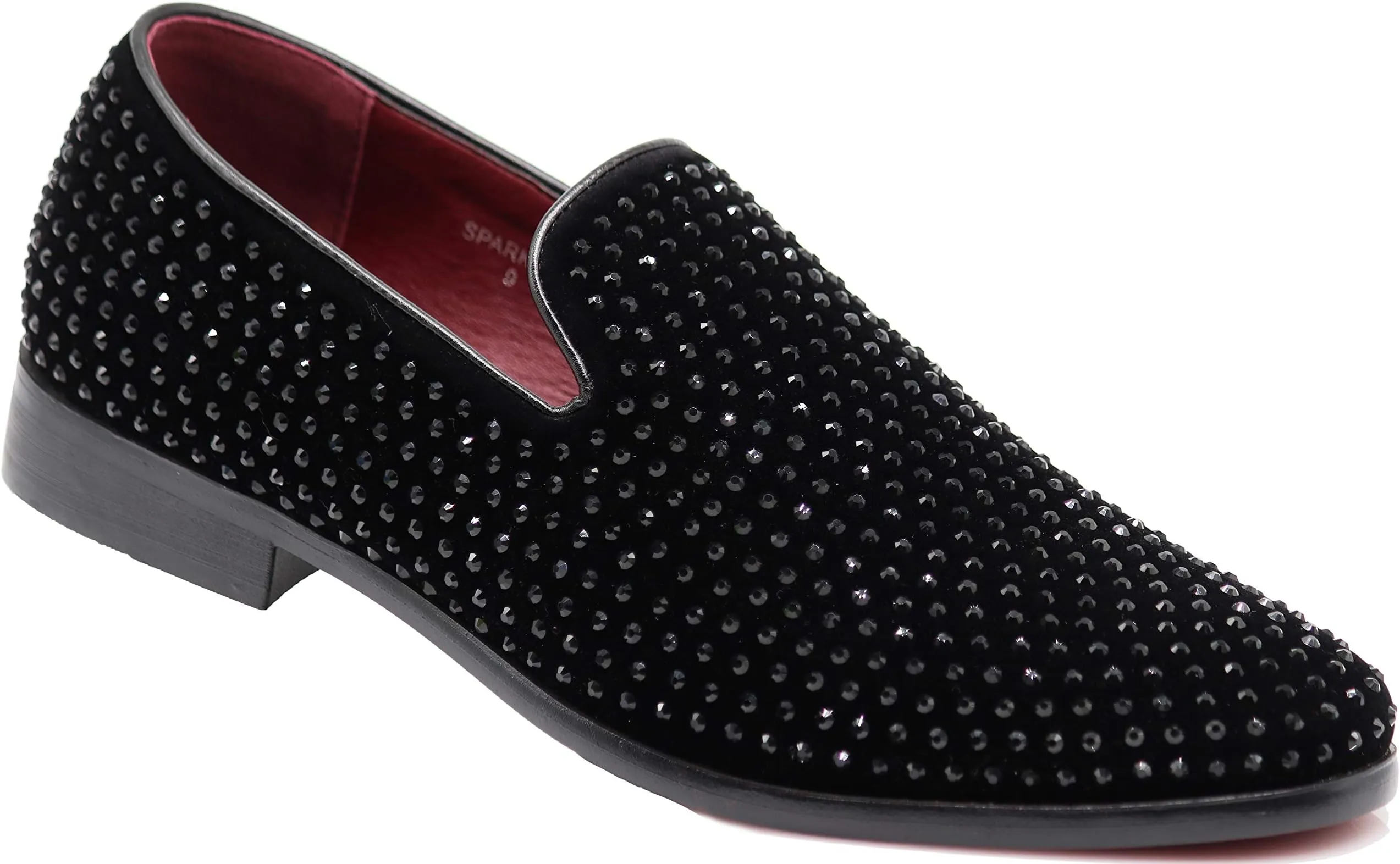 Men's White Velvet Rhinestone Studded Designer Shoes
