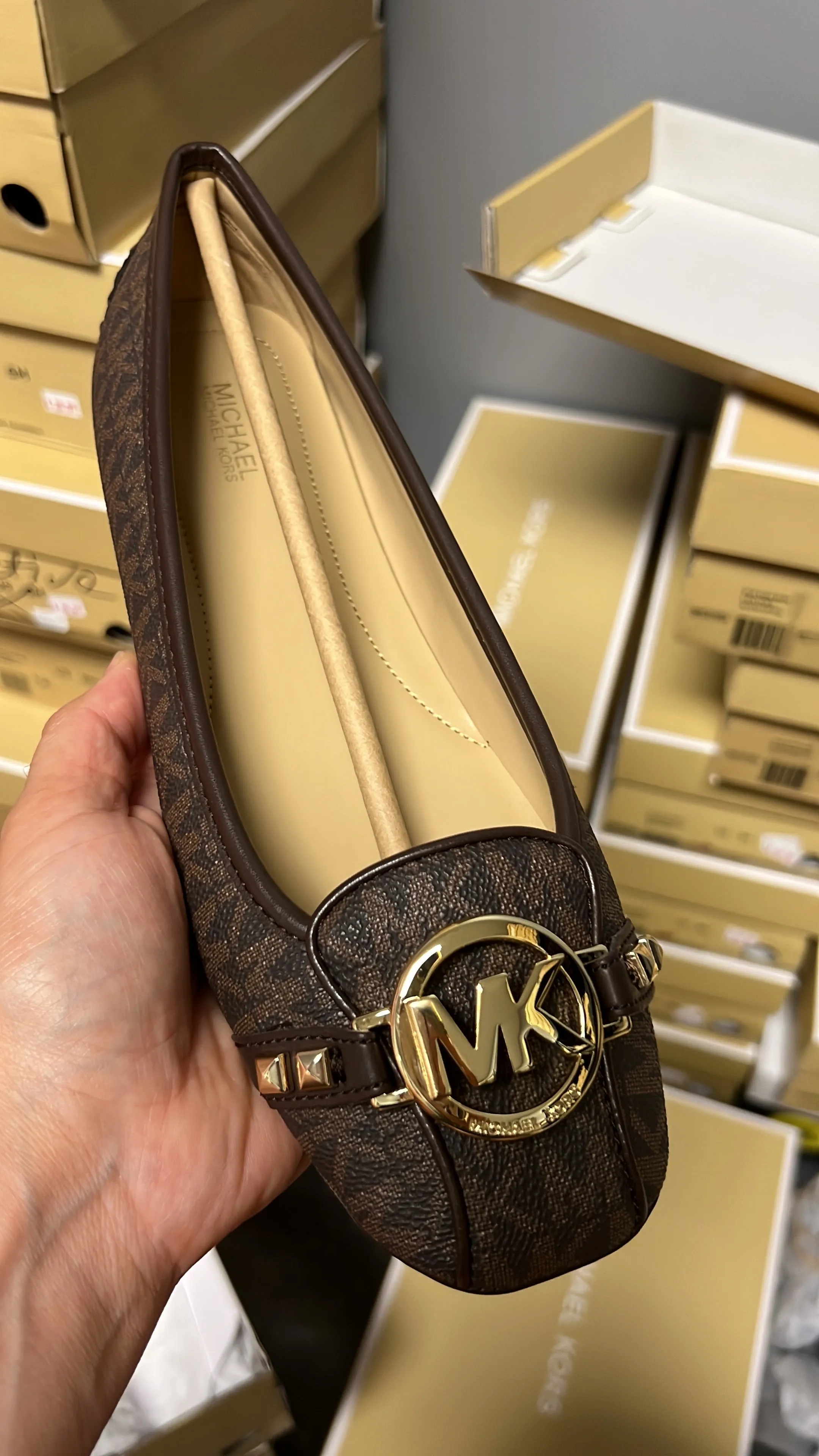 Michael Kors studded fulton ballet flats moccasins