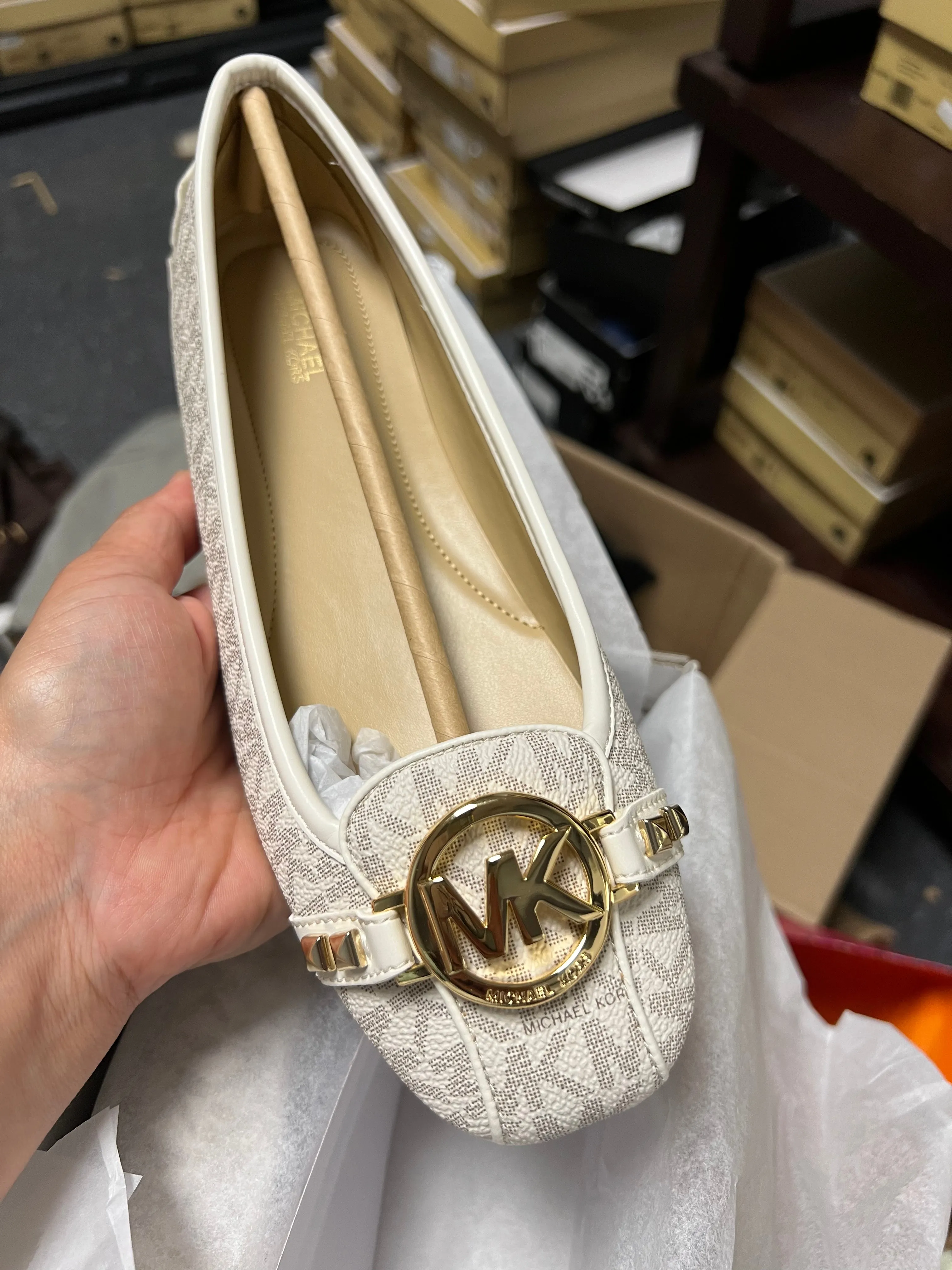 Michael Kors studded fulton ballet flats moccasins