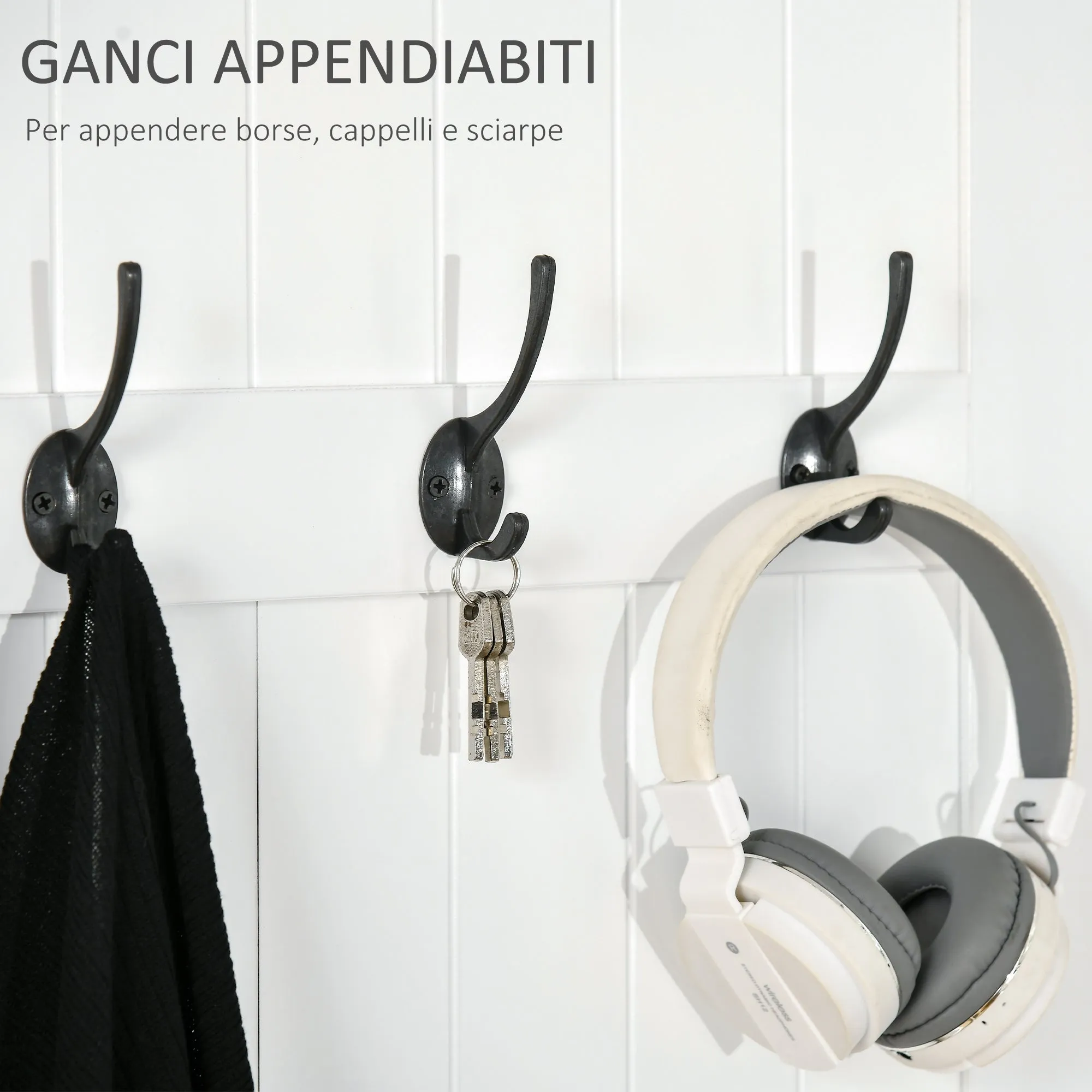 Modern Coat Rack 3 in 1 with 4 Hooks, Storage Bench and Coat Stand, Space-Saving Entryway Furniture, Hallway, Wooden Bedroom, 71.5x39. 5x170 cm, White