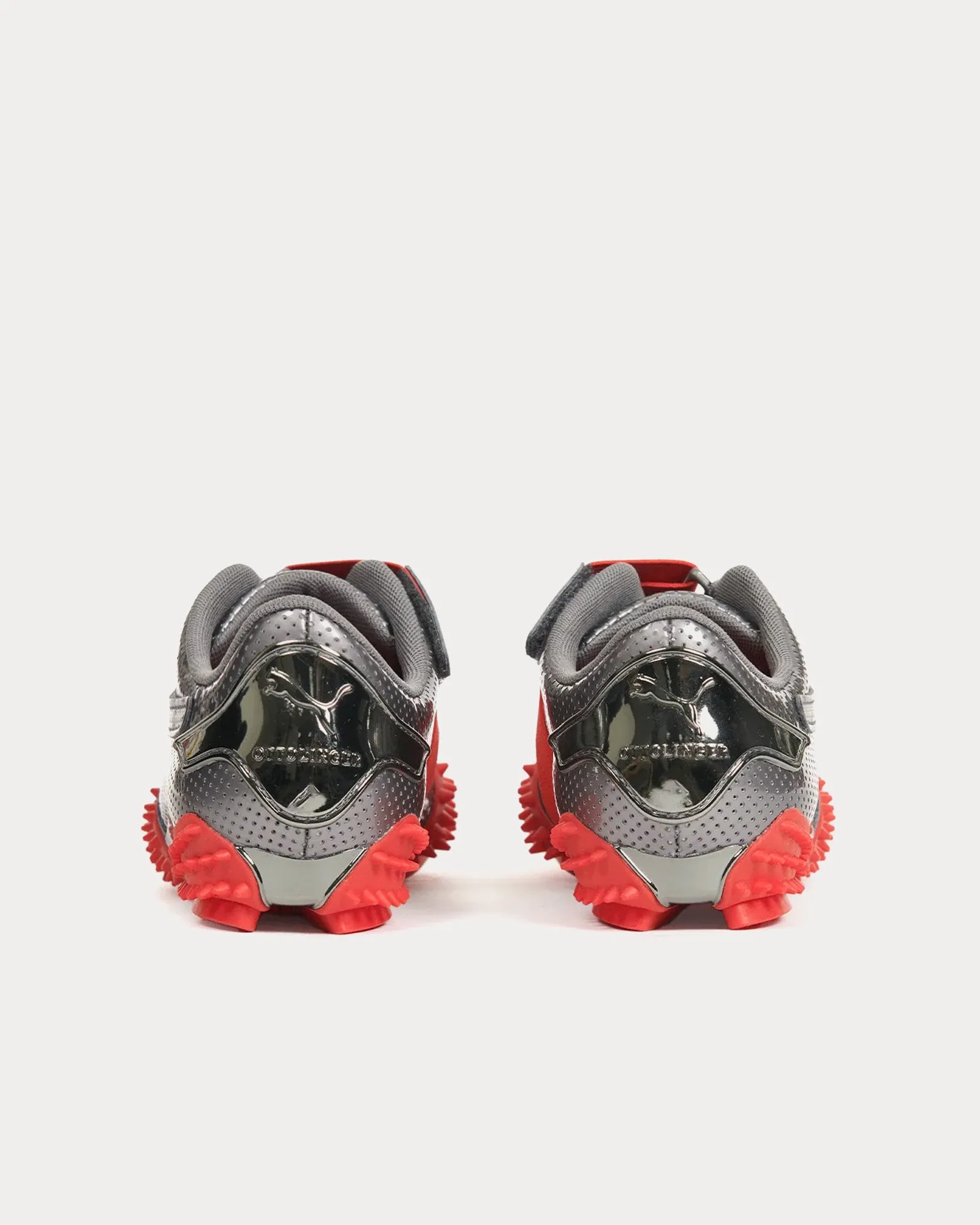 Mostro Aged Silver / Red Slip On Sneakers