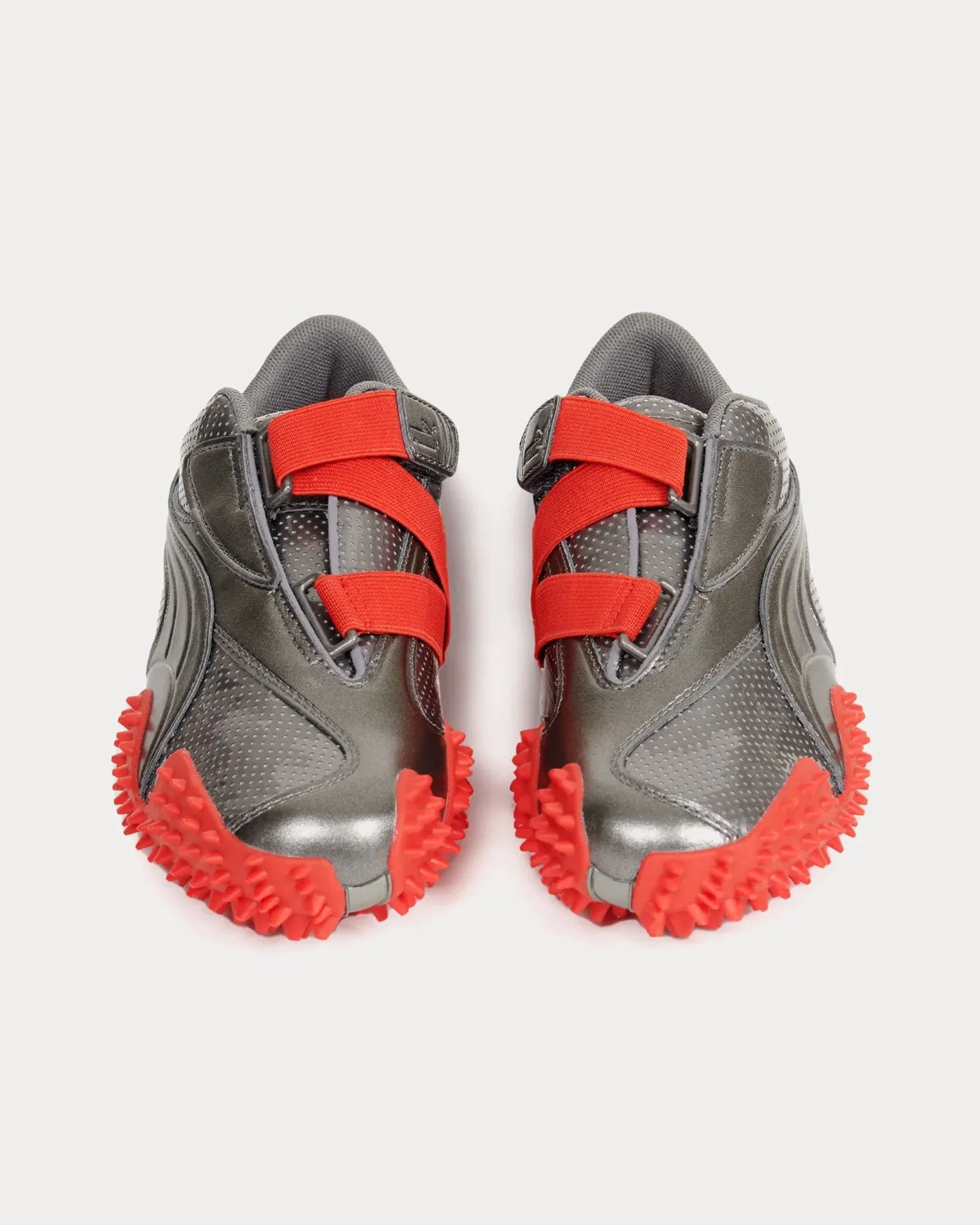 Mostro Aged Silver / Red Slip On Sneakers