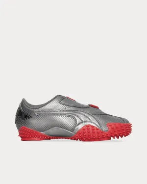 Mostro Aged Silver / Red Slip On Sneakers