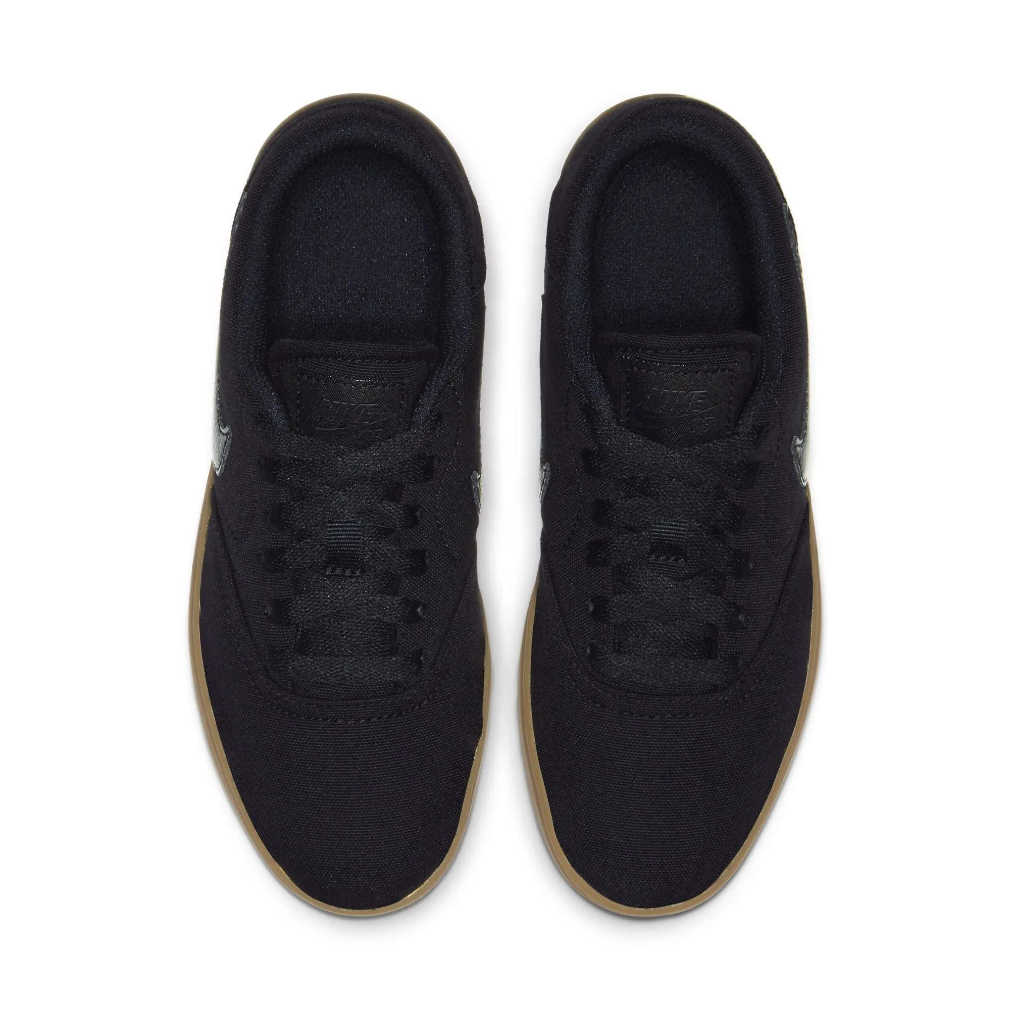 Nike SB Big Kids Check Canvas Skateboard Shoe - Black/Black-Gum Light Brown