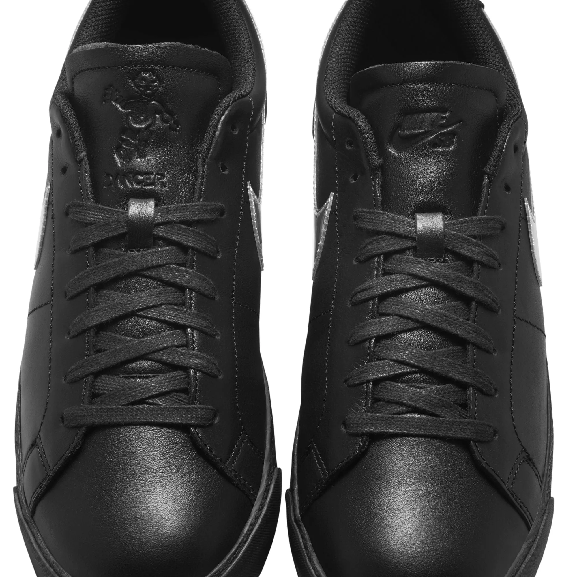 Nike SB X Dancer Blazer Low Skateboard Shoe - Black/Metallic Silver-Black
