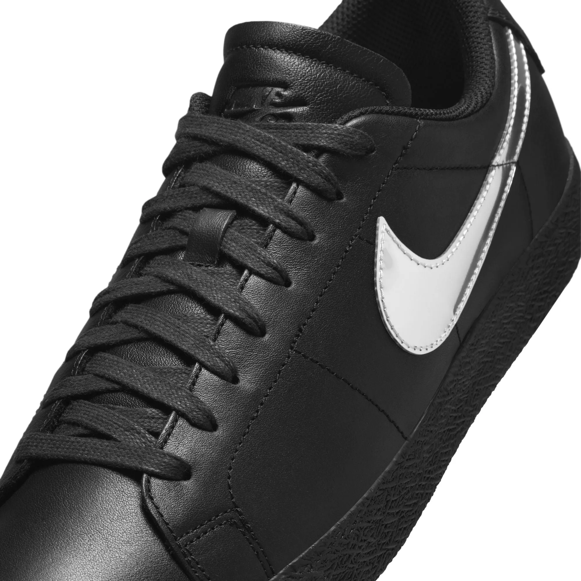 Nike SB X Dancer Blazer Low Skateboard Shoe - Black/Metallic Silver-Black