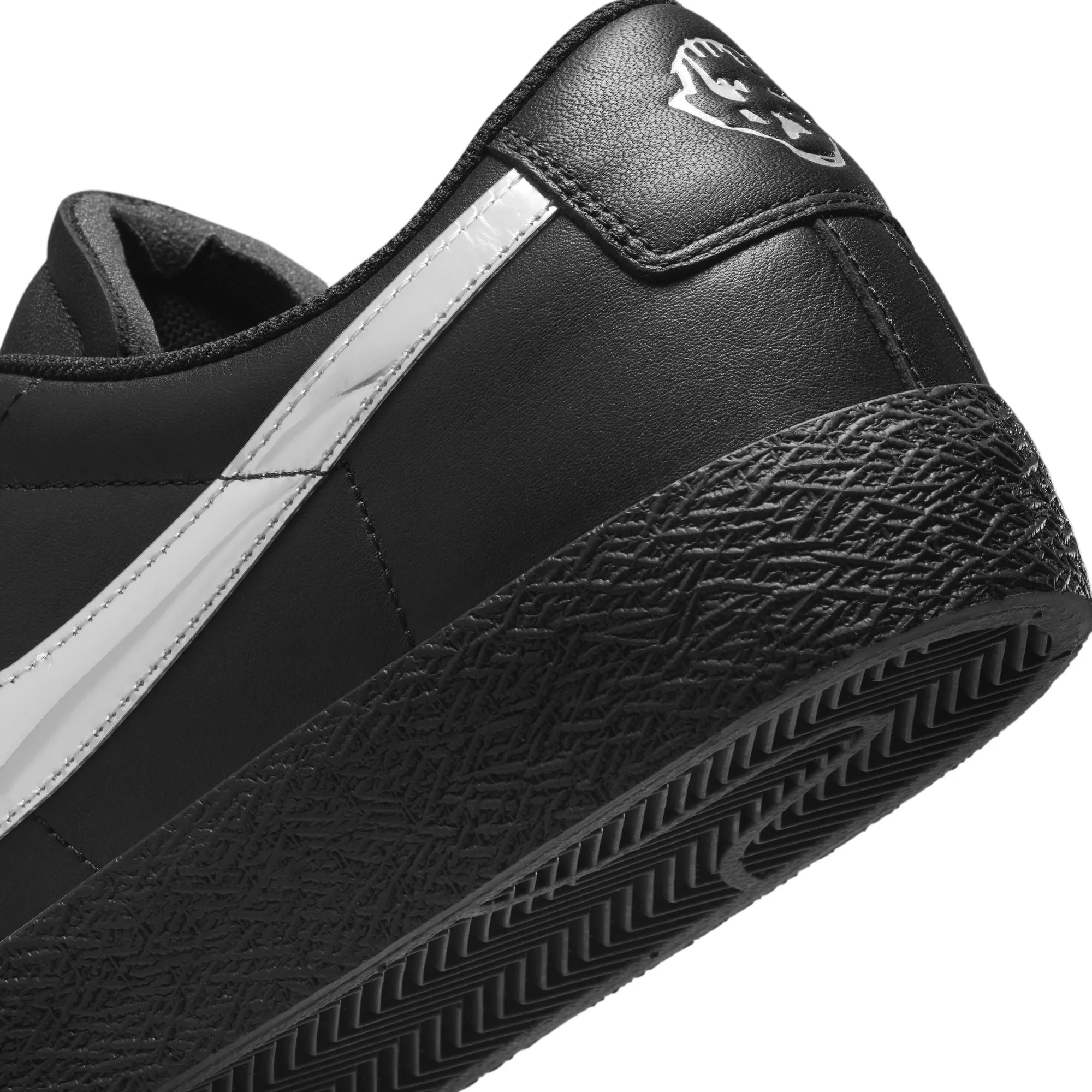 Nike SB X Dancer Blazer Low Skateboard Shoe - Black/Metallic Silver-Black