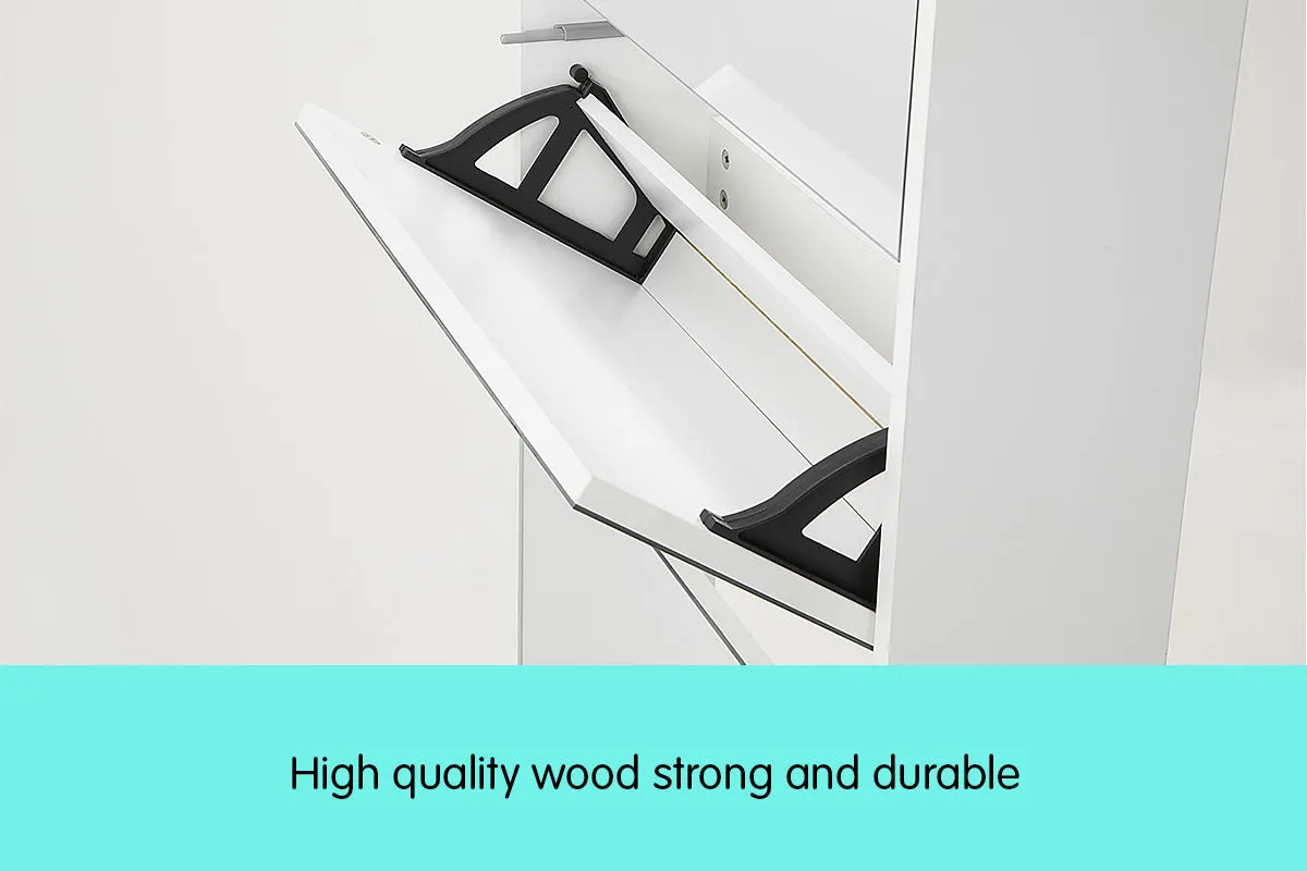 NNEDPE Mirrored Shoe Storage Cabinet Organizer- 170 x 63 x 17cm