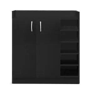 NNEDSZ 2 Doors Shoe Cabinet Storage Cupboard - Black