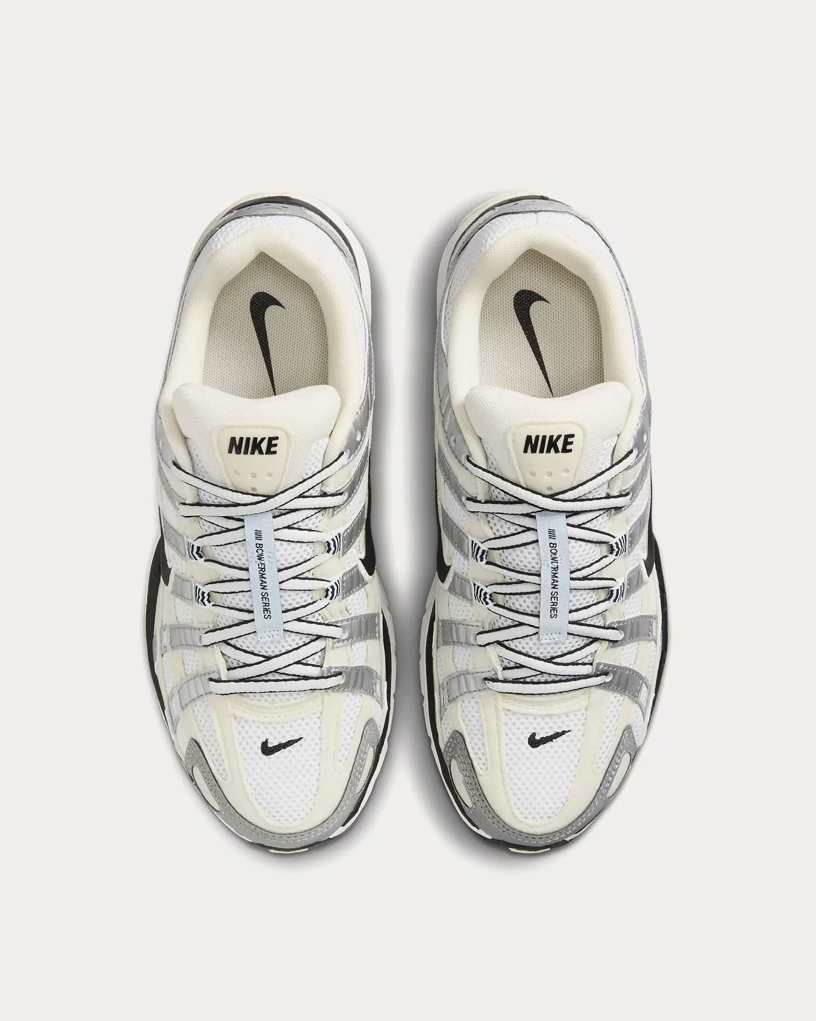 P-6000 Coconut Milk / Summit White / Metallic Silver / Black Low Top Sneakers