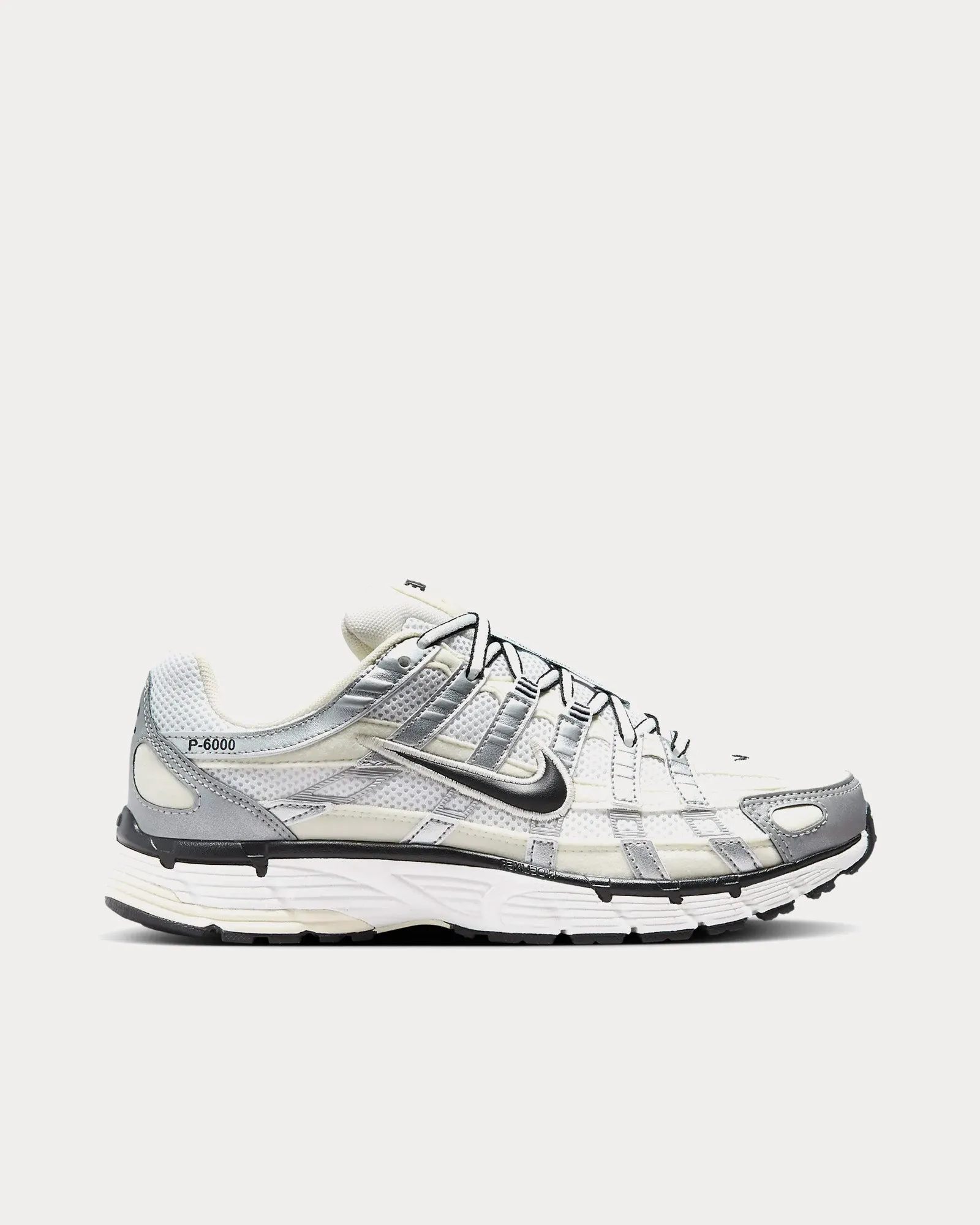P-6000 Coconut Milk / Summit White / Metallic Silver / Black Low Top Sneakers