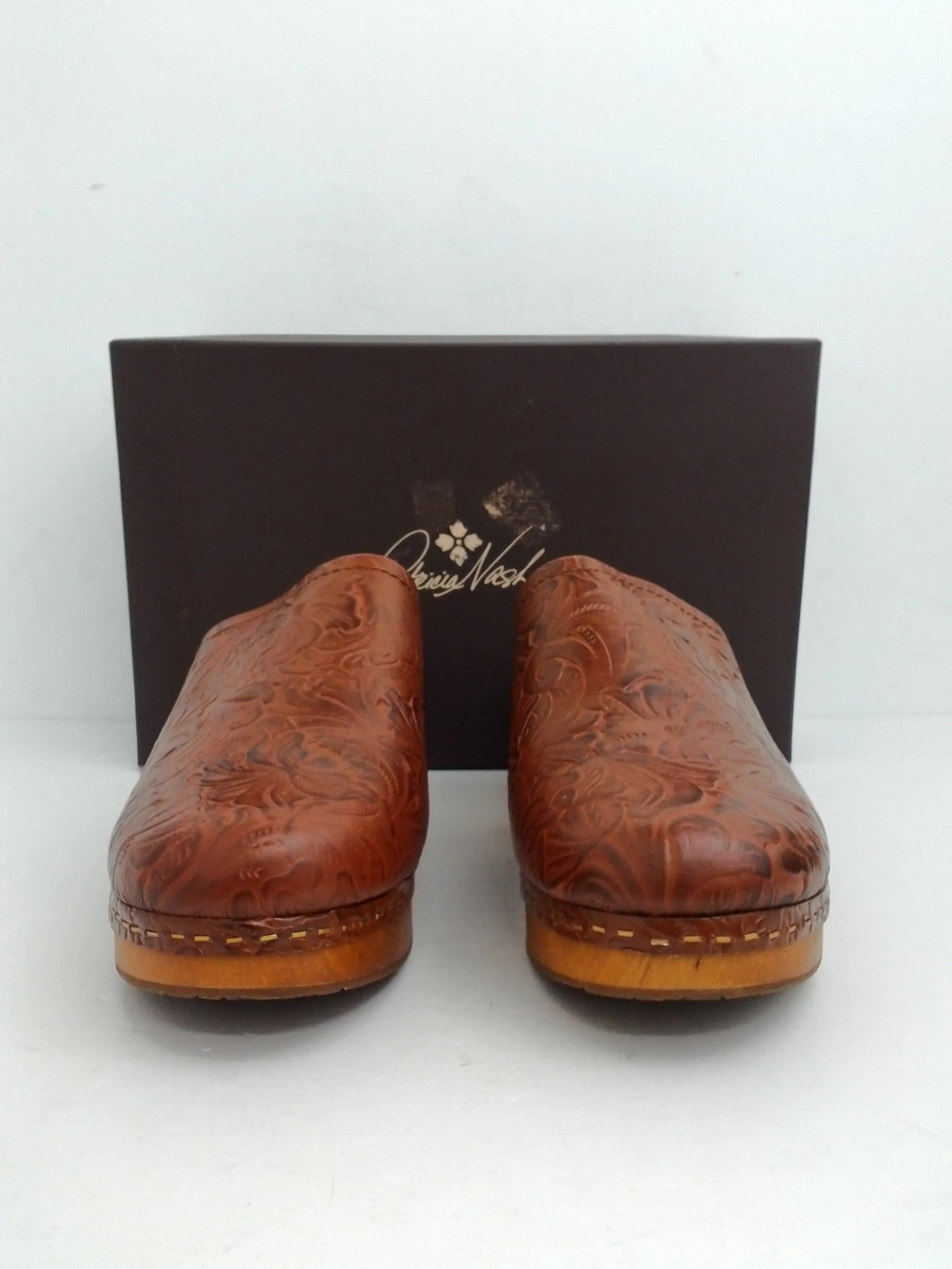 Patricia Nash Women's Laura Tan Leather Platform Size 9.5 M