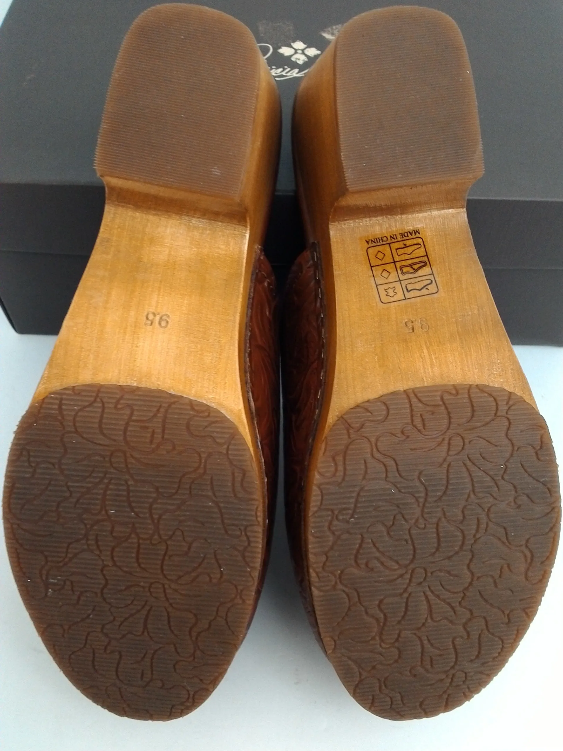 Patricia Nash Women's Laura Tan Leather Platform Size 9.5 M