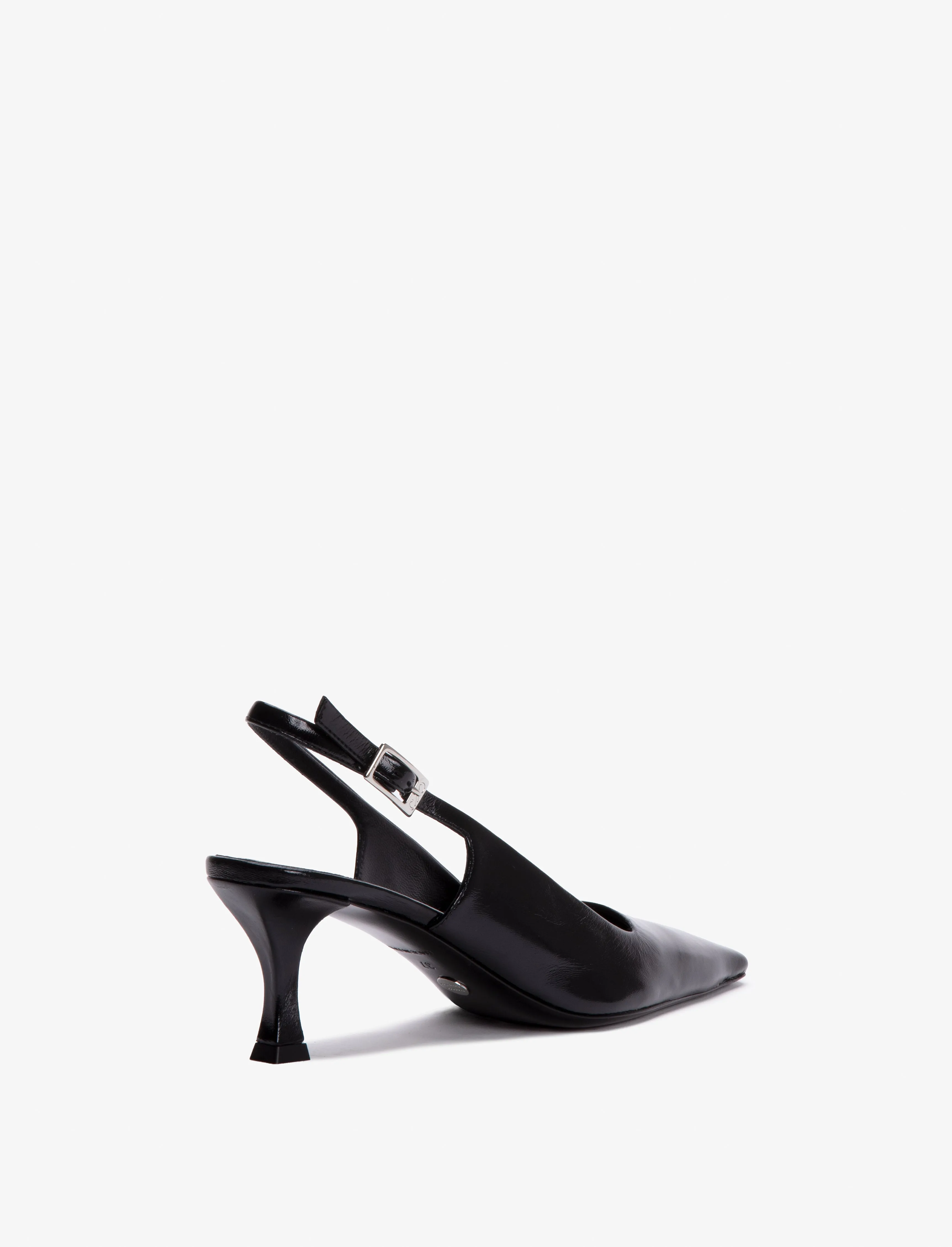 Proenza Schouler Trap Slingback Pumps in Slick Nappa - Black