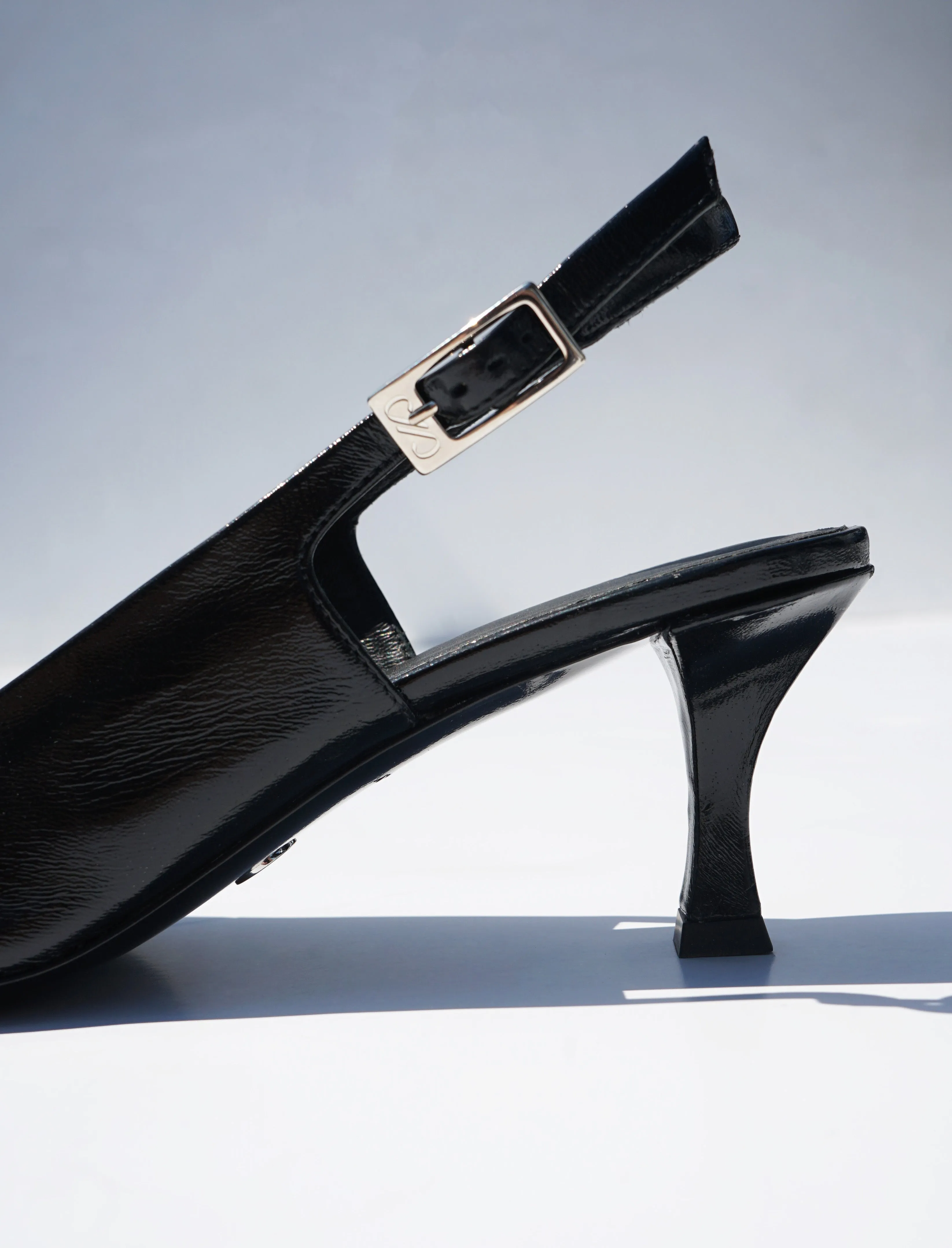 Proenza Schouler Trap Slingback Pumps in Slick Nappa - Black