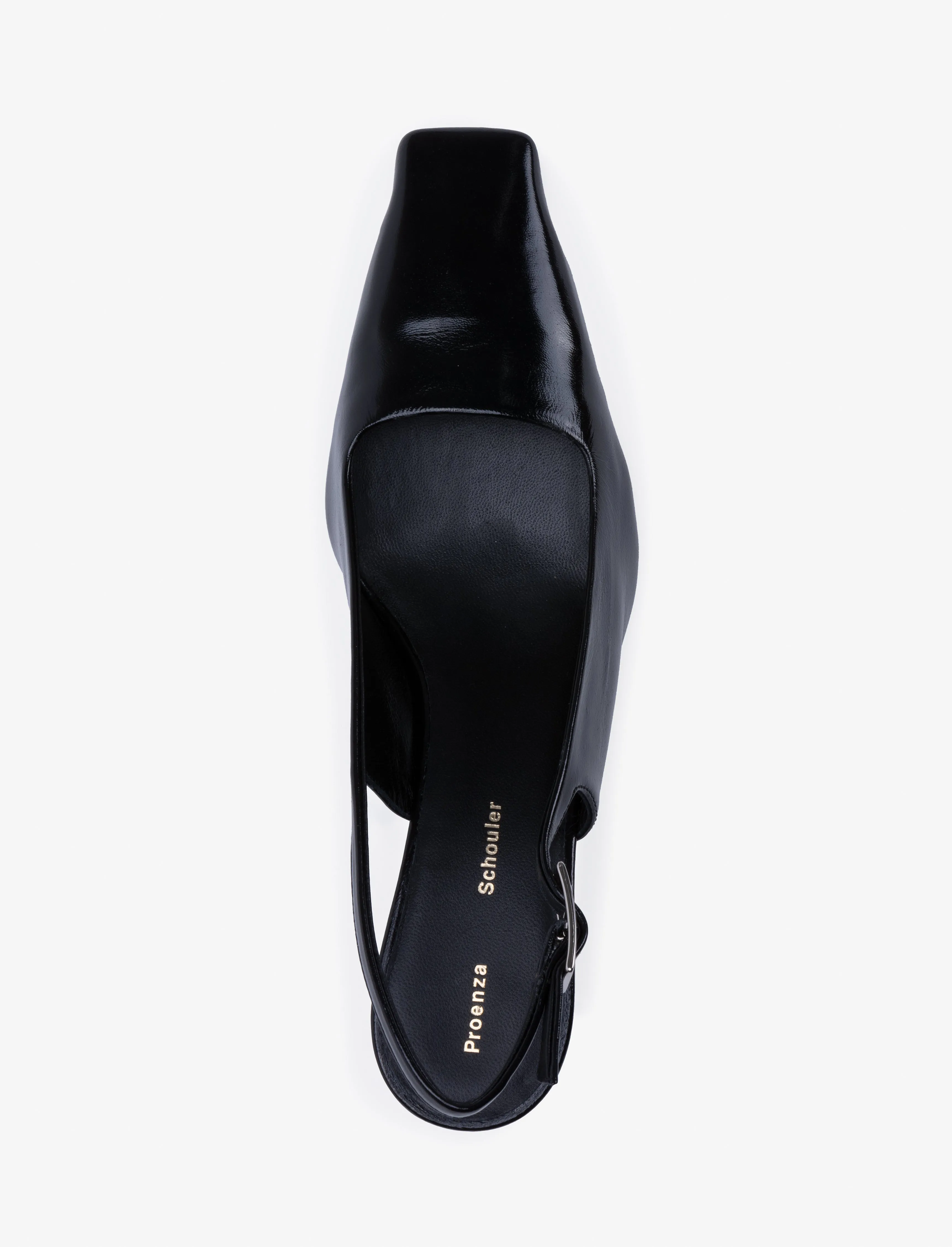 Proenza Schouler Trap Slingback Pumps in Slick Nappa - Black