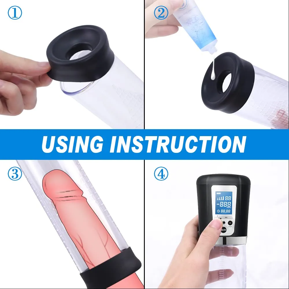 Quusvik- Electric Penis Vacuum Pump with 4 Suction Intensities Rechargeable