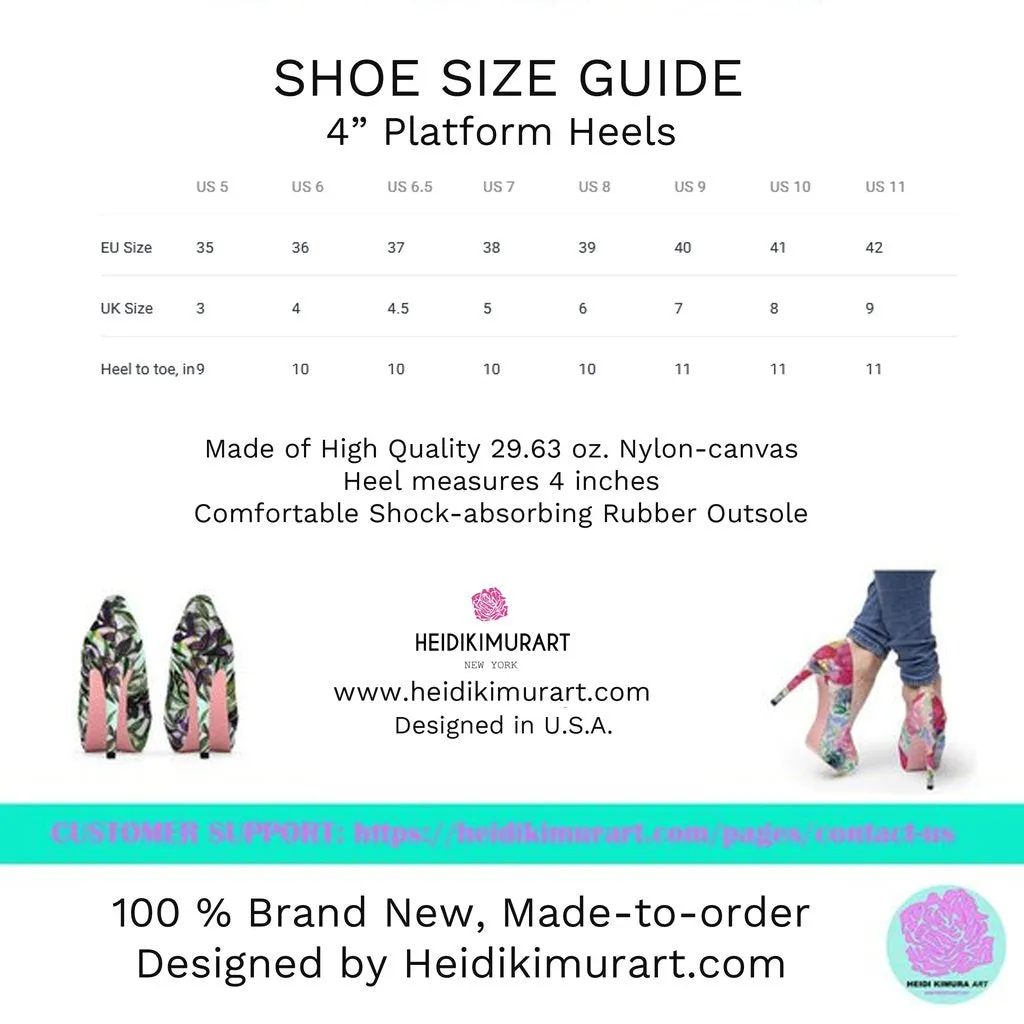 Rainbow Stripe Gay Pride Women's 4 inch High Platform Heels Shoes (US Size: 5-11)