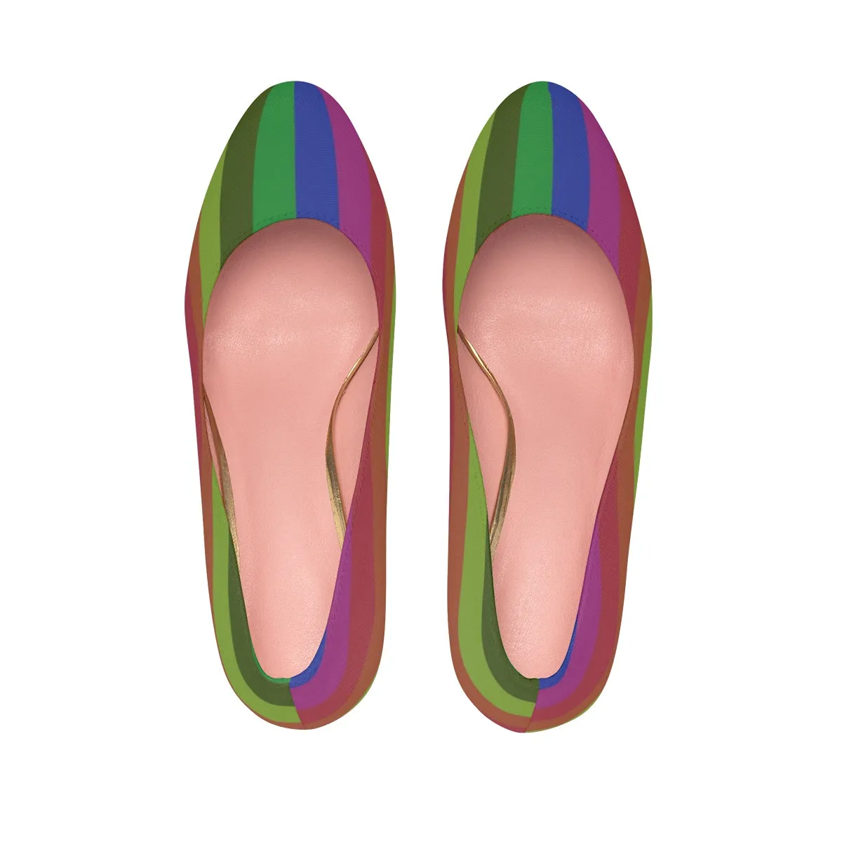 Rainbow Stripe Gay Pride Women's 4 inch High Platform Heels Shoes (US Size: 5-11)