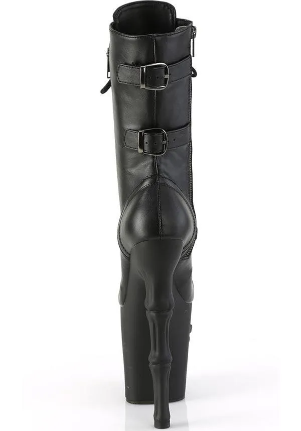 RAPTURE-1047 [Black Faux Leather] | PLATFORM BOOTS [PREORDER]