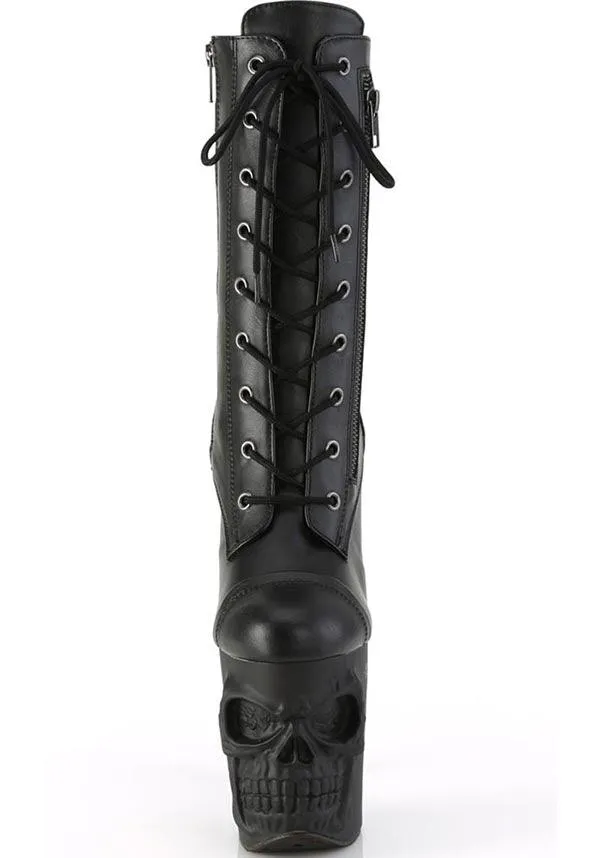 RAPTURE-1047 [Black Faux Leather] | PLATFORM BOOTS [PREORDER]