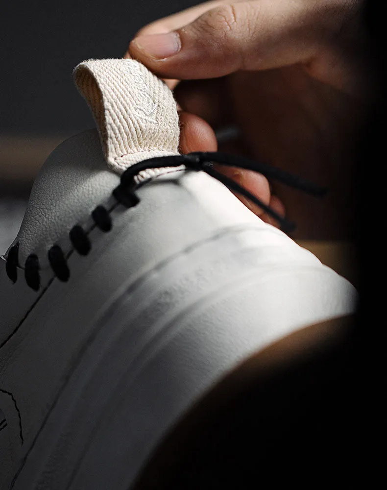Retro Low Top Casual Leather Skateboard Unisex Shoes
