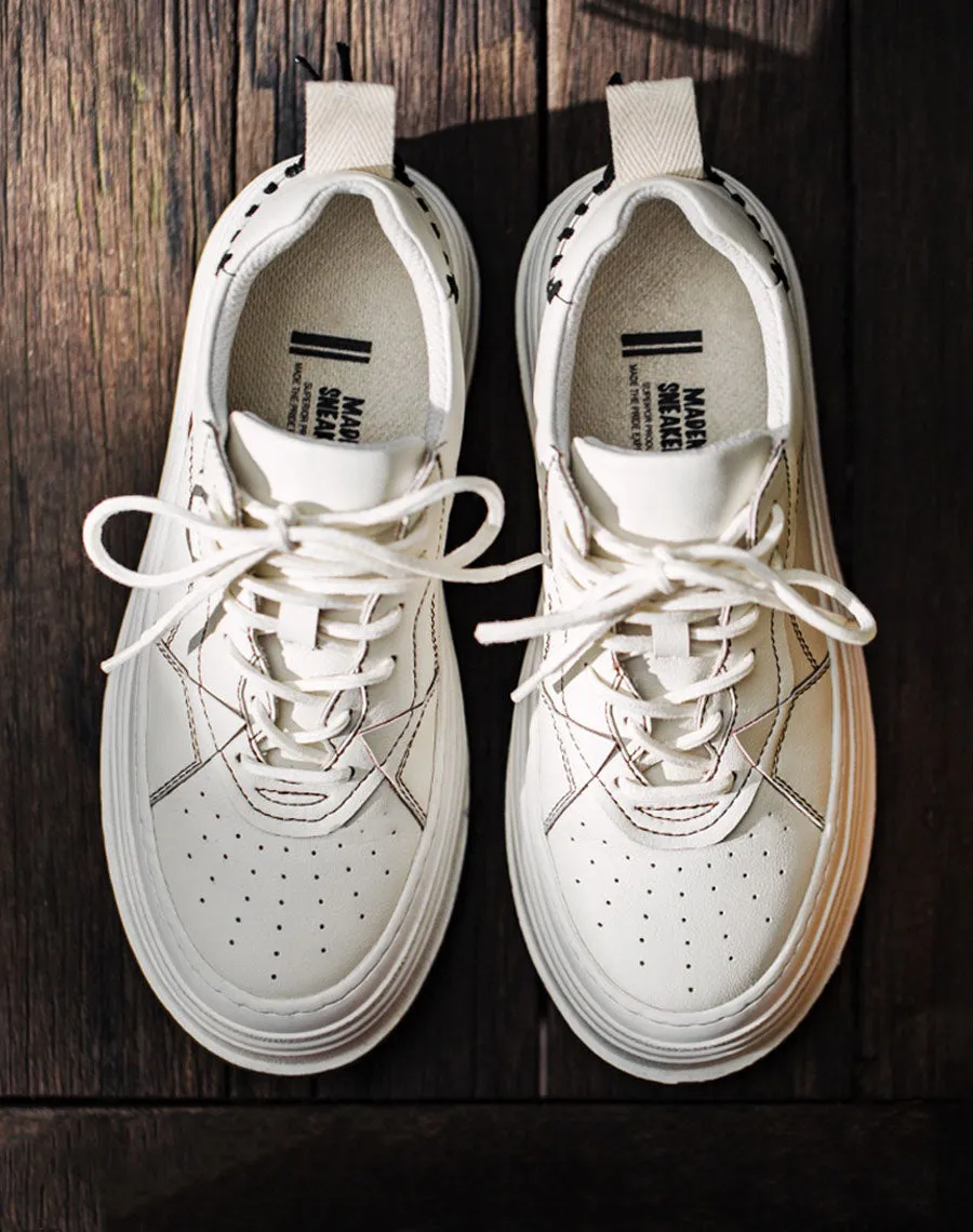 Retro Low Top Casual Leather Skateboard Unisex Shoes