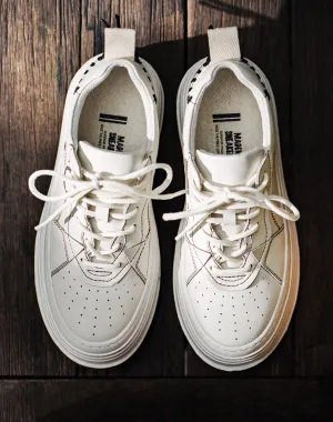 Retro Low Top Casual Leather Skateboard Unisex Shoes