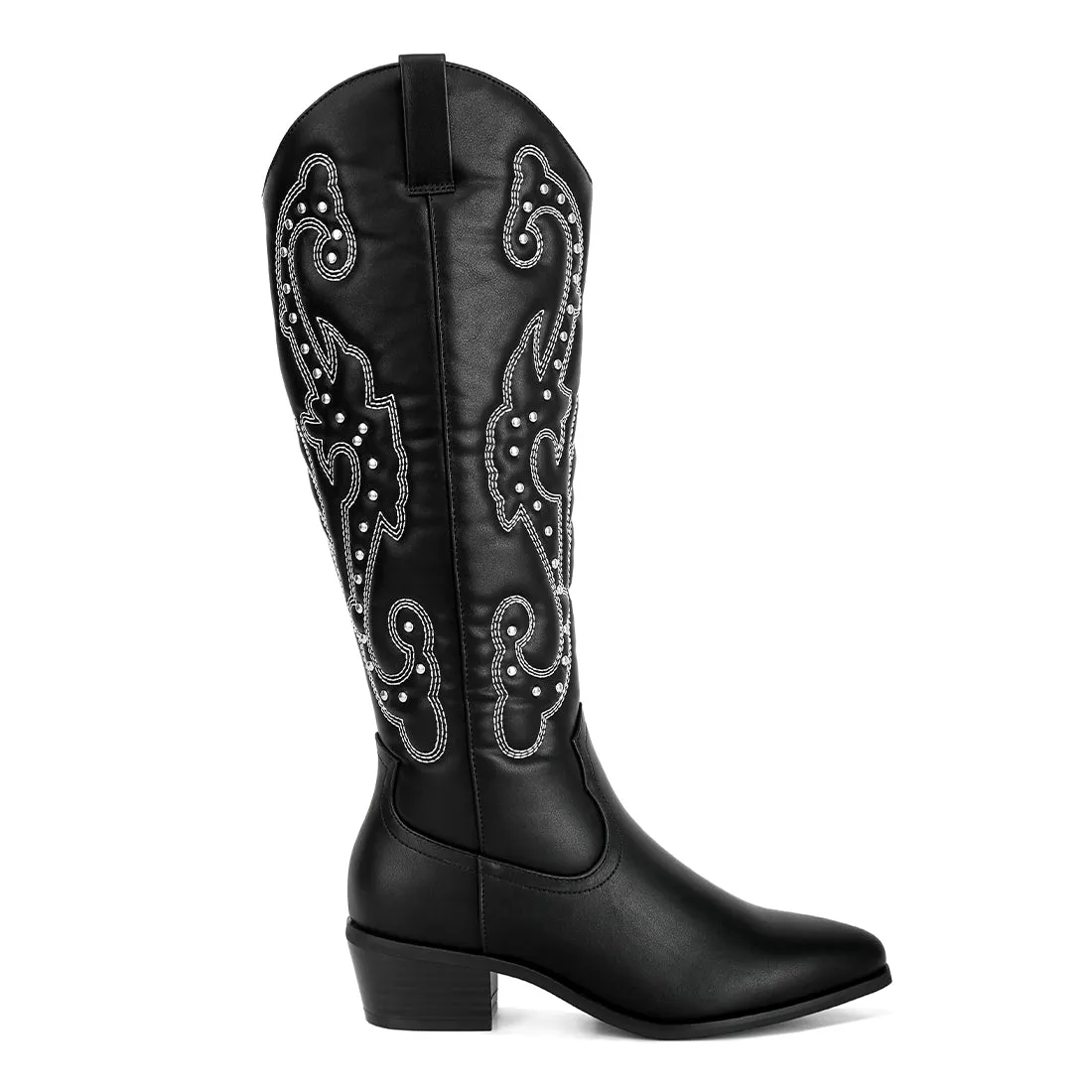 Reyes Patchwork Studded Cowboy Boots