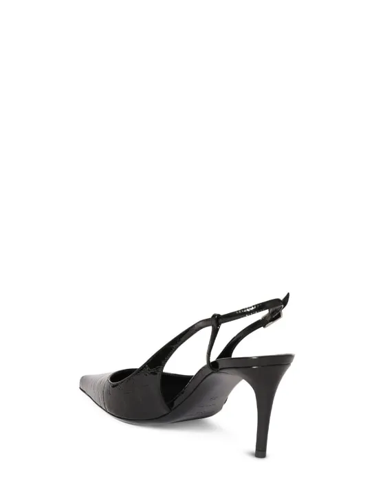 Saint Laurent   70mm Vendome croc embossed pumps 