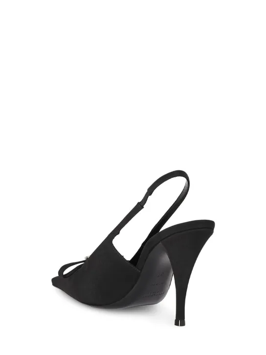 Saint Laurent   95mm New Square Toe silk slingback pumps 