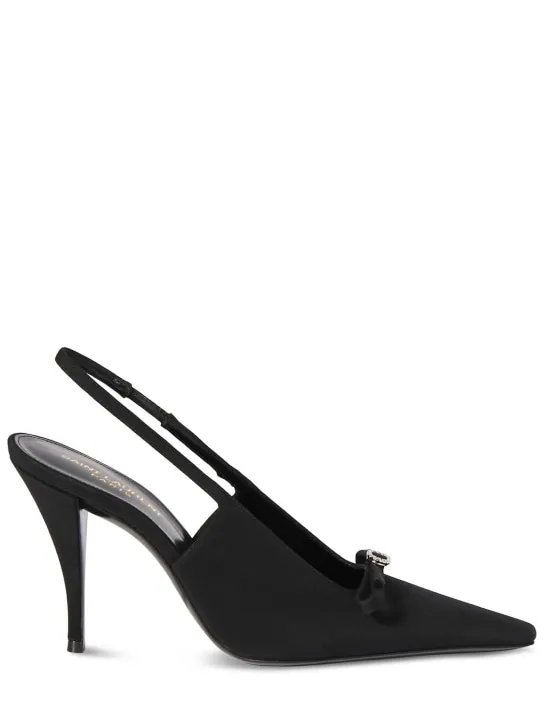 Saint Laurent   95mm New Square Toe silk slingback pumps 