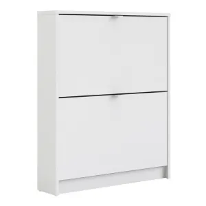 Shoe Cabinet 2 tilting doors White Fast Delivery