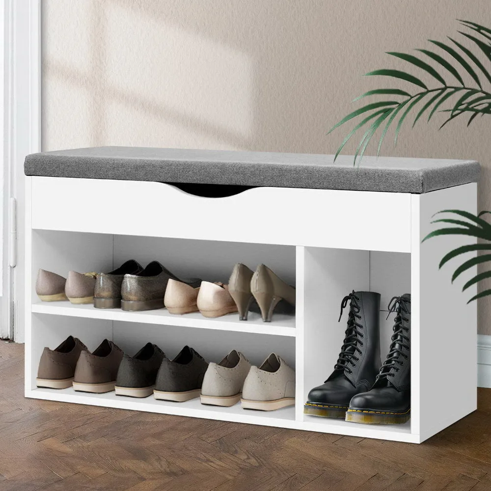 Shoe Cabinet Bench Seat Shoes Organiser Storage Rack Shelf White Cupboard Box