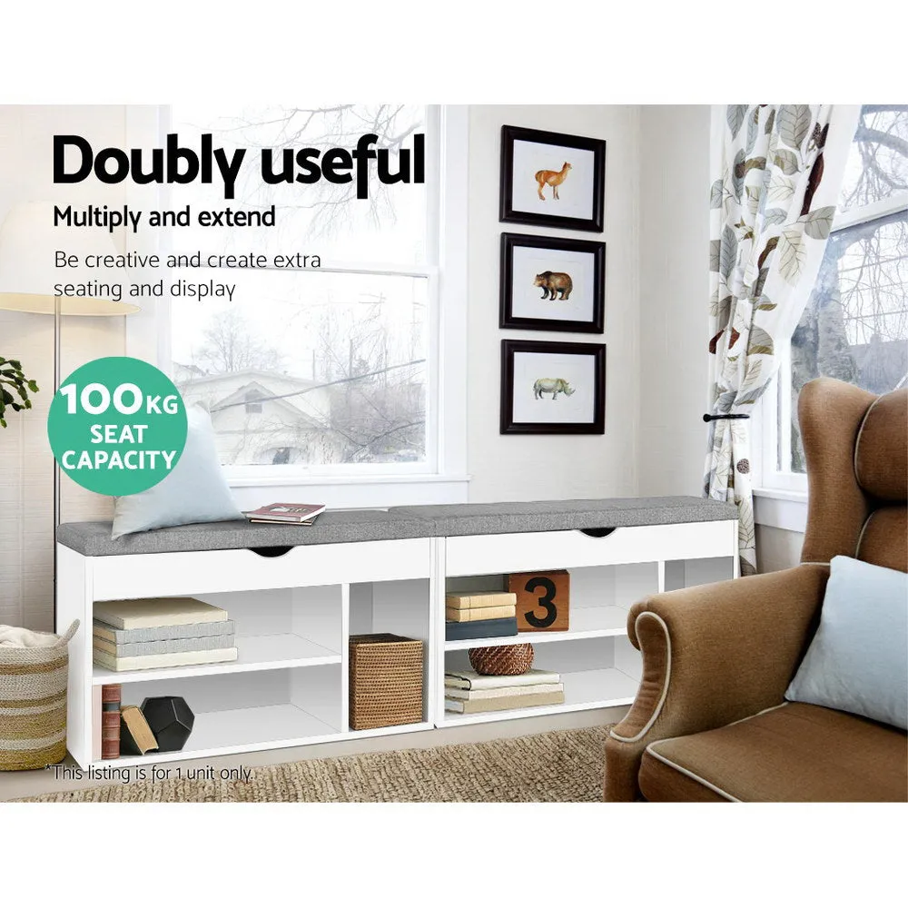 Shoe Cabinet Bench Seat Shoes Organiser Storage Rack Shelf White Cupboard Box