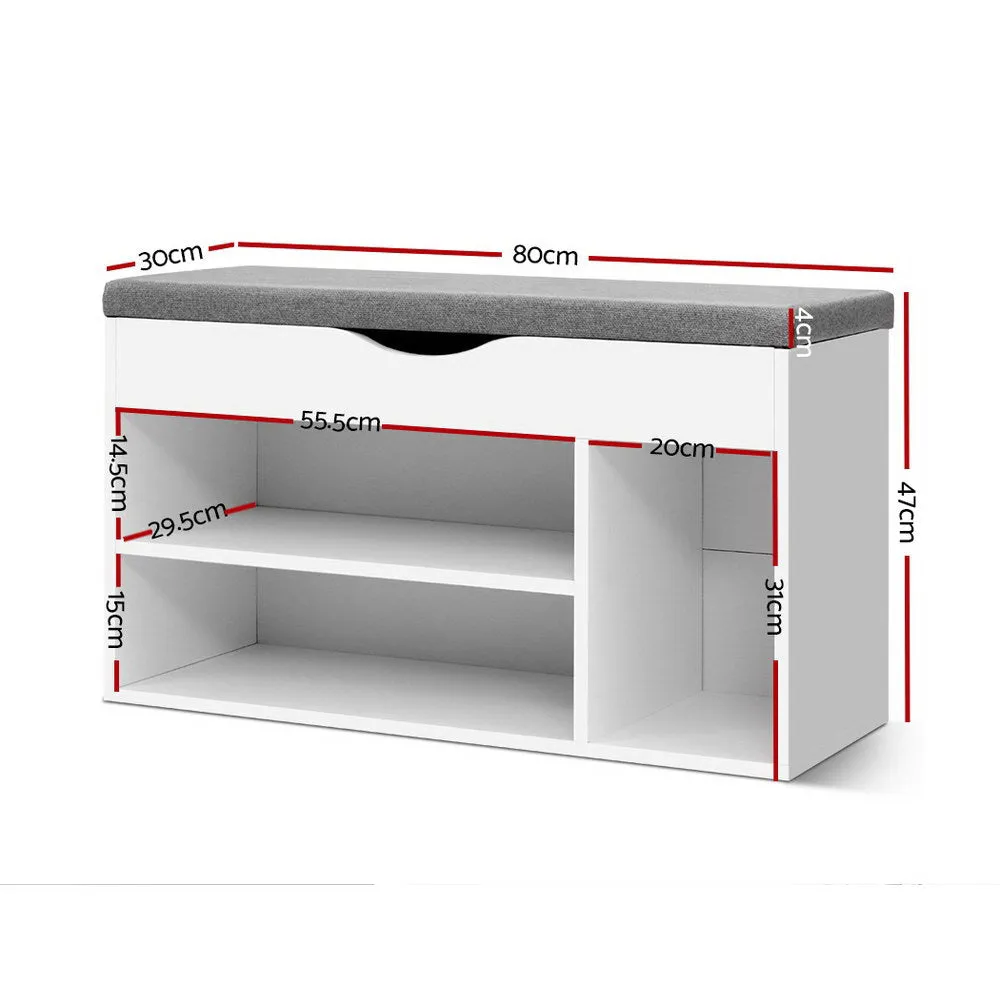 Shoe Cabinet Bench Seat Shoes Organiser Storage Rack Shelf White Cupboard Box