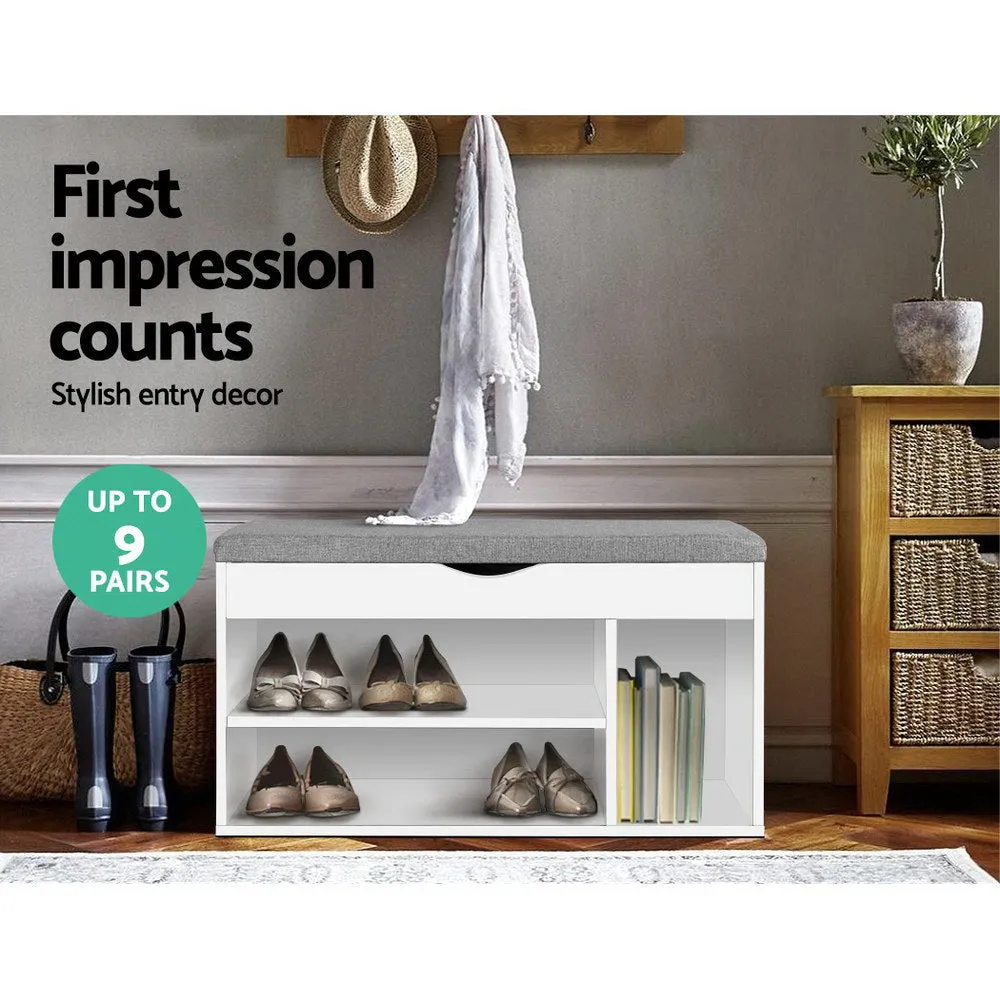 Shoe Cabinet Bench Seat Shoes Organiser Storage Rack Shelf White Cupboard Box