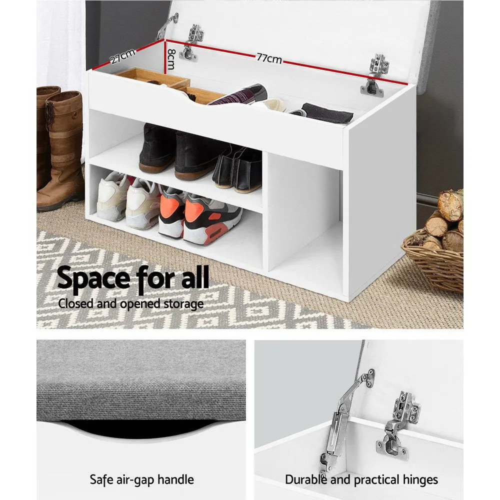 Shoe Cabinet Bench Seat Shoes Organiser Storage Rack Shelf White Cupboard Box
