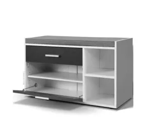 Shoe Cabinet Bench Shoes Storage Organiser Rack Wooden Cupboard Fabric Seat Adjustable Shelf
