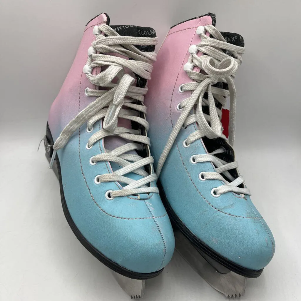 Size 6Y: Nattorle Pink/Blue Faded Lace-Up Ice Skates-REDUCED