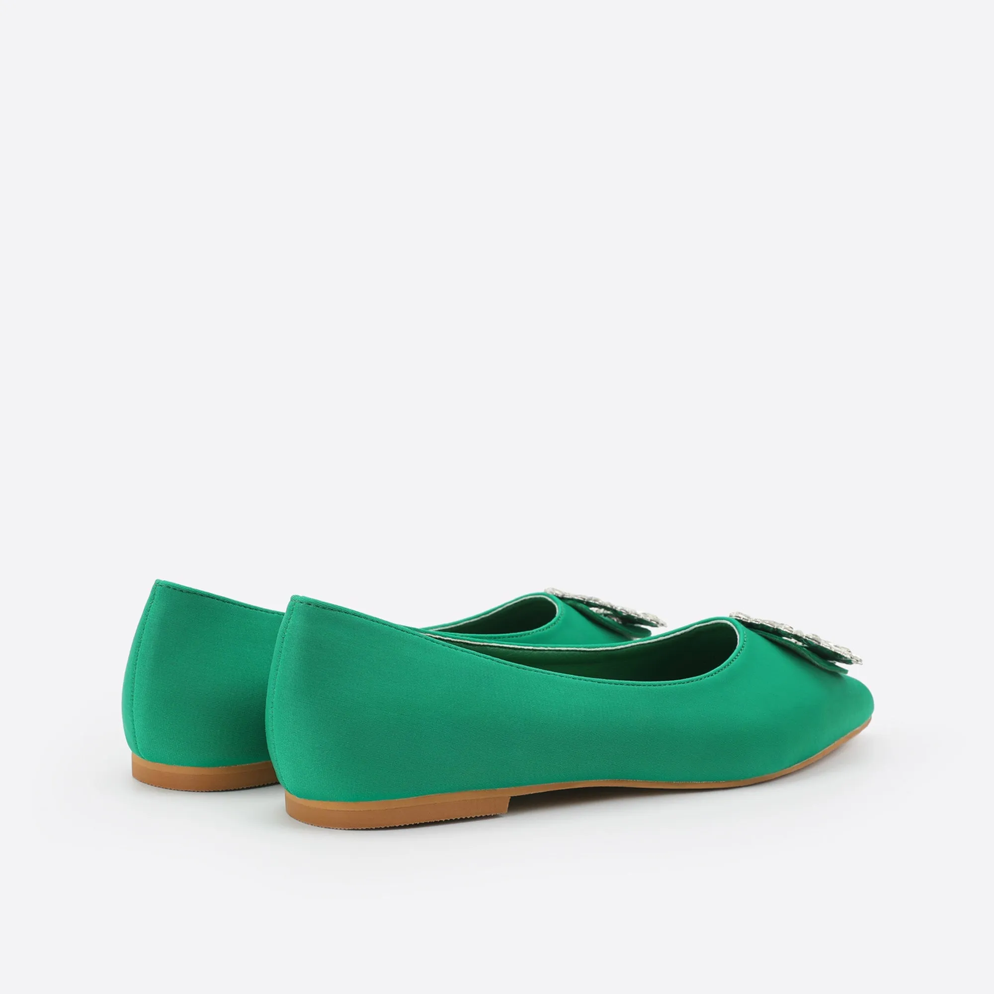Sohiwoo Women Pointed Rhinestones Flats