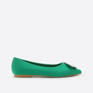 Sohiwoo Women Pointed Rhinestones Flats