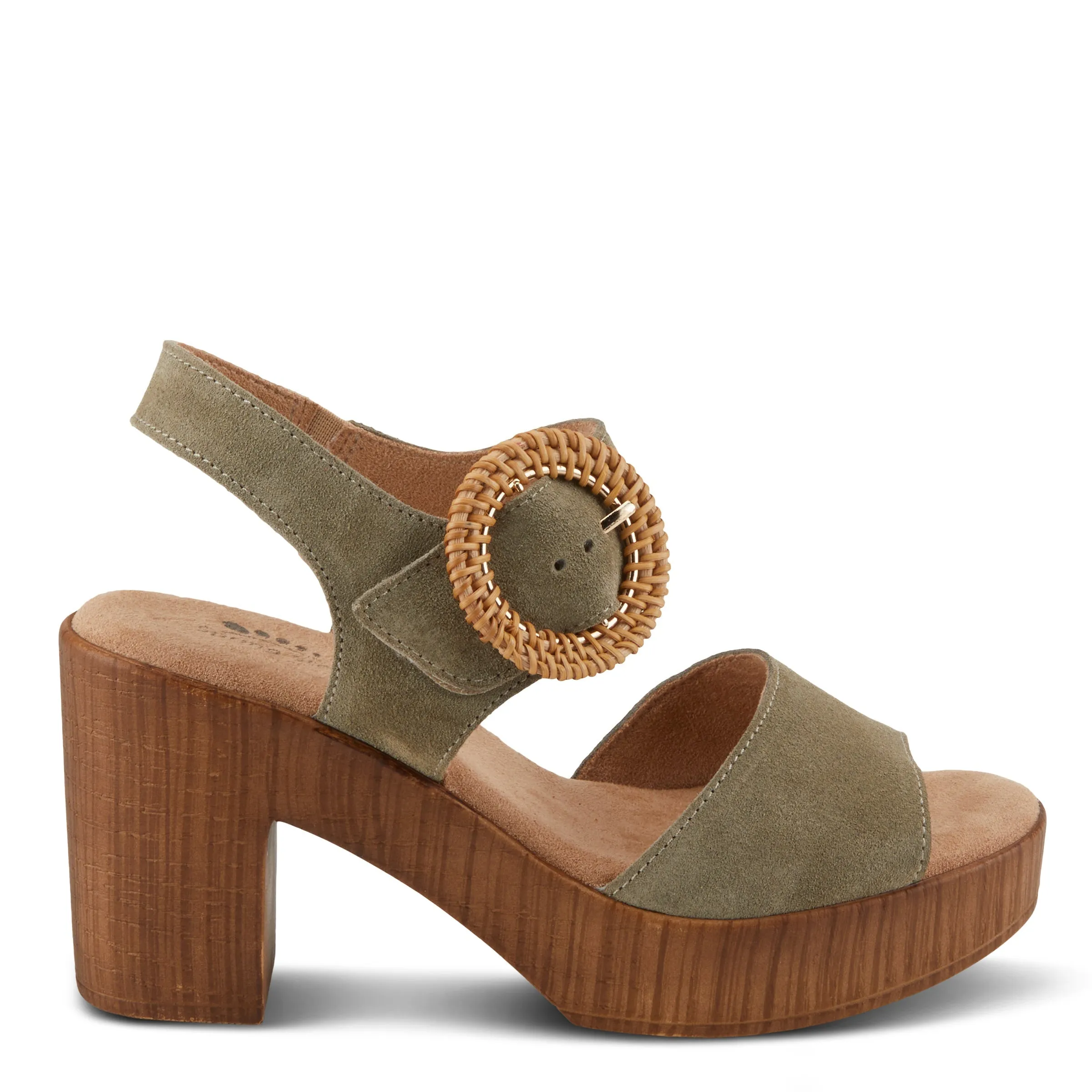 Spring Step Shoes Gamona Women’s Suede Leather Sandals 3.25" Heel