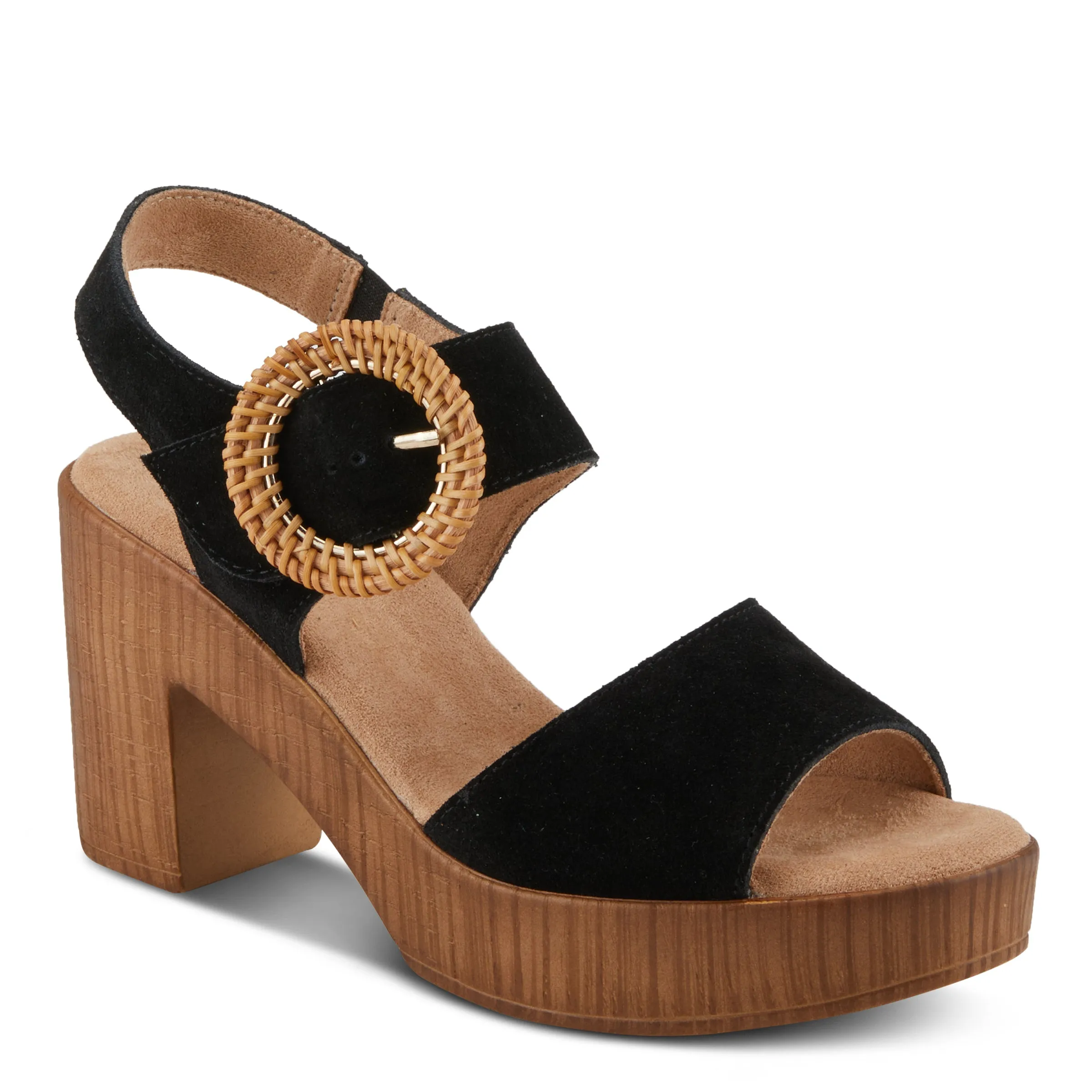 Spring Step Shoes Gamona Women’s Suede Leather Sandals 3.25" Heel