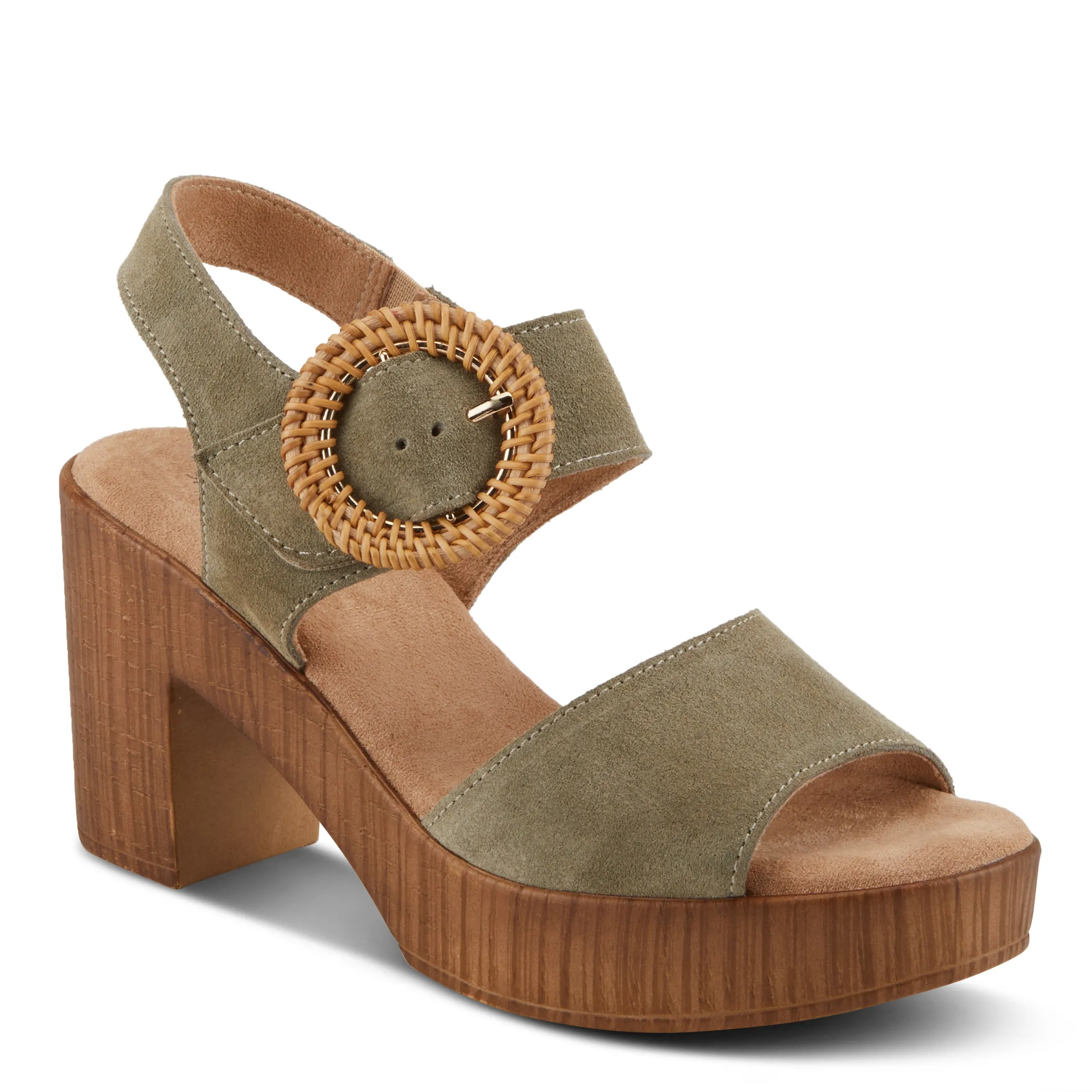 Spring Step Shoes Gamona Women’s Suede Leather Sandals 3.25" Heel