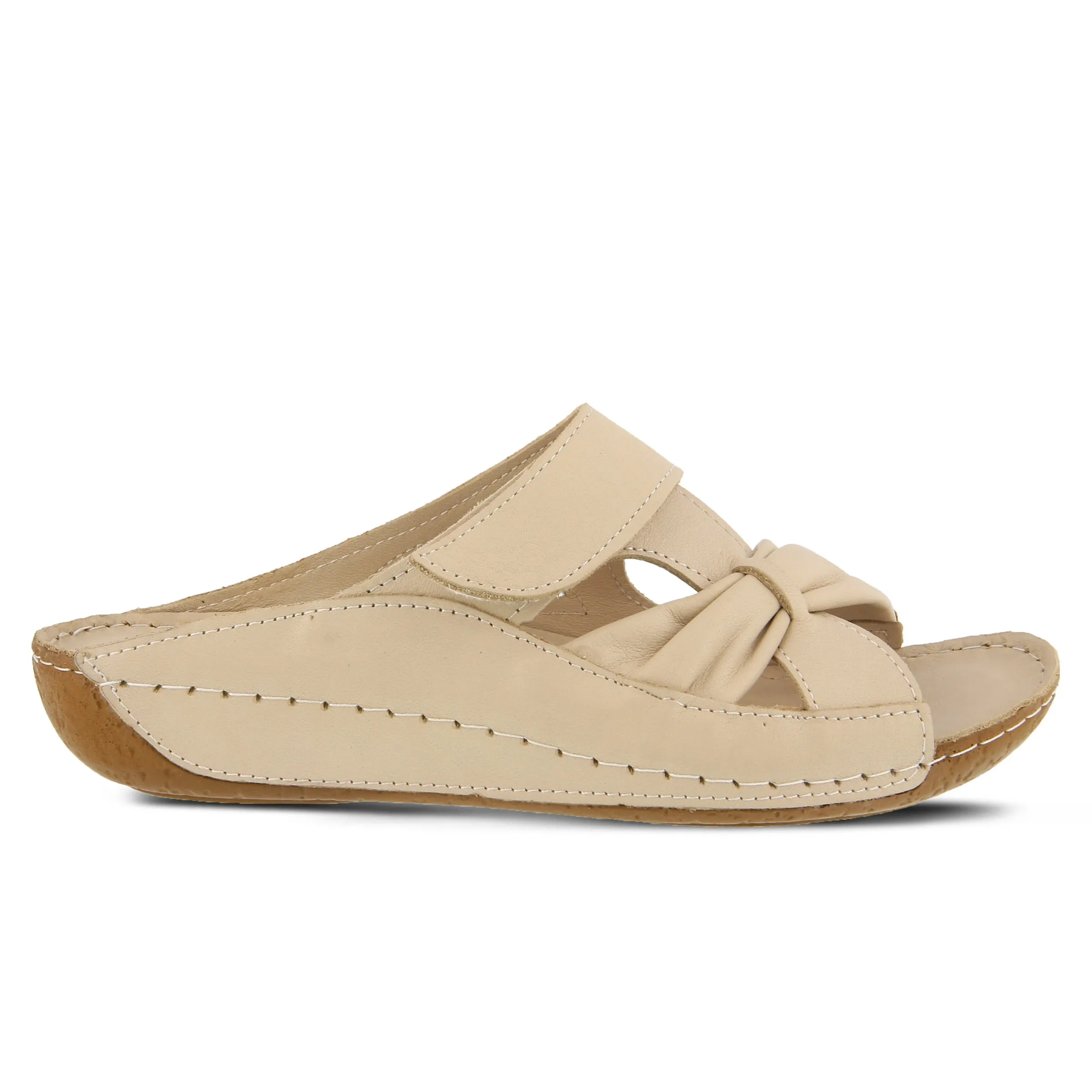 Spring Step Shoes Gretta Slide Sandal Women's Leather Cork Wedge