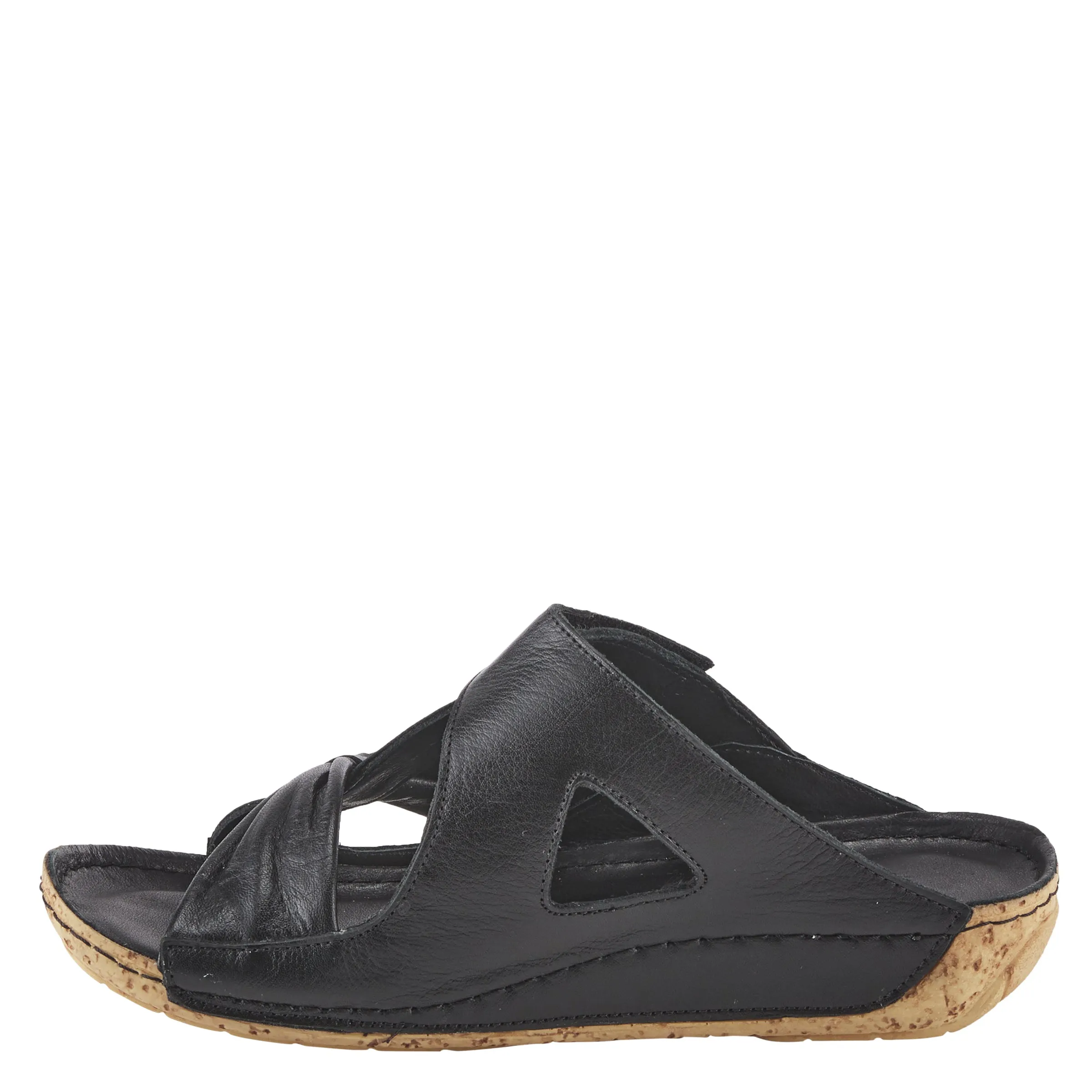 Spring Step Shoes Gretta Slide Sandal Women's Leather Cork Wedge